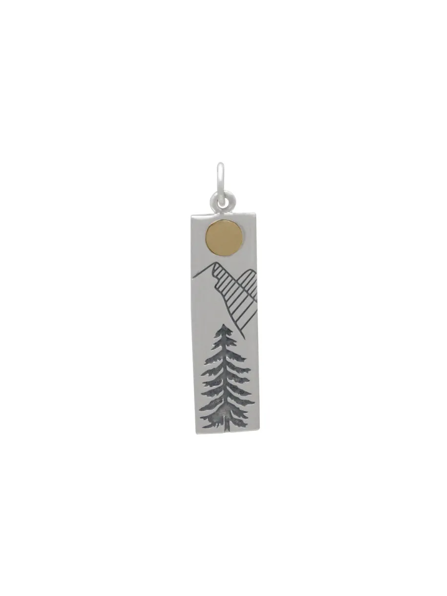 Sterling Silver Jewelry Mountain Forest Necklace