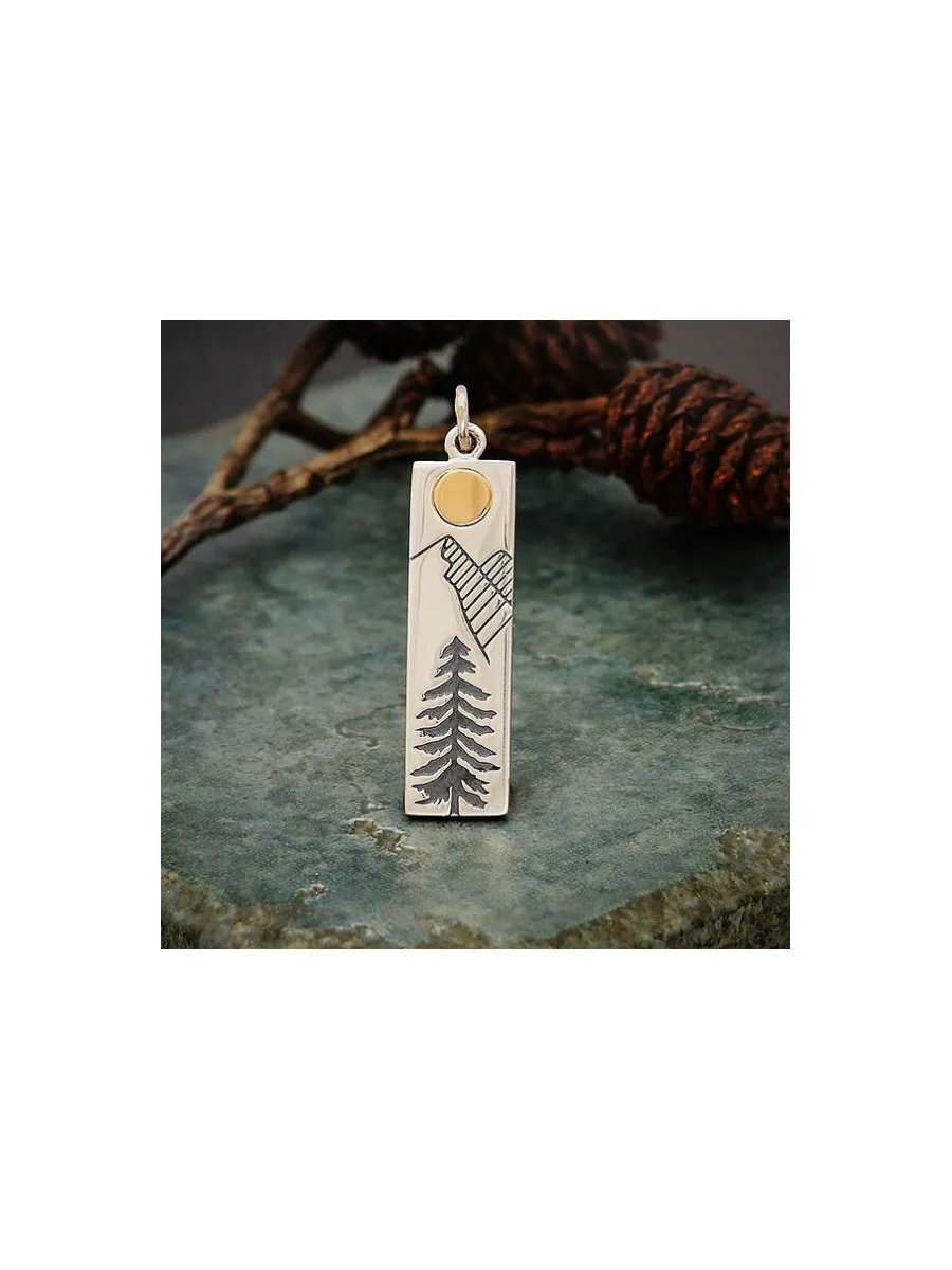 Sterling Silver Jewelry Mountain Forest Necklace