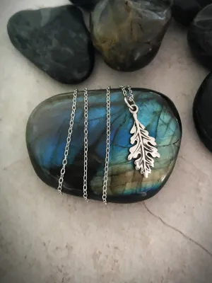 Sterling Silver Jewelry Oak Leaf Necklace
