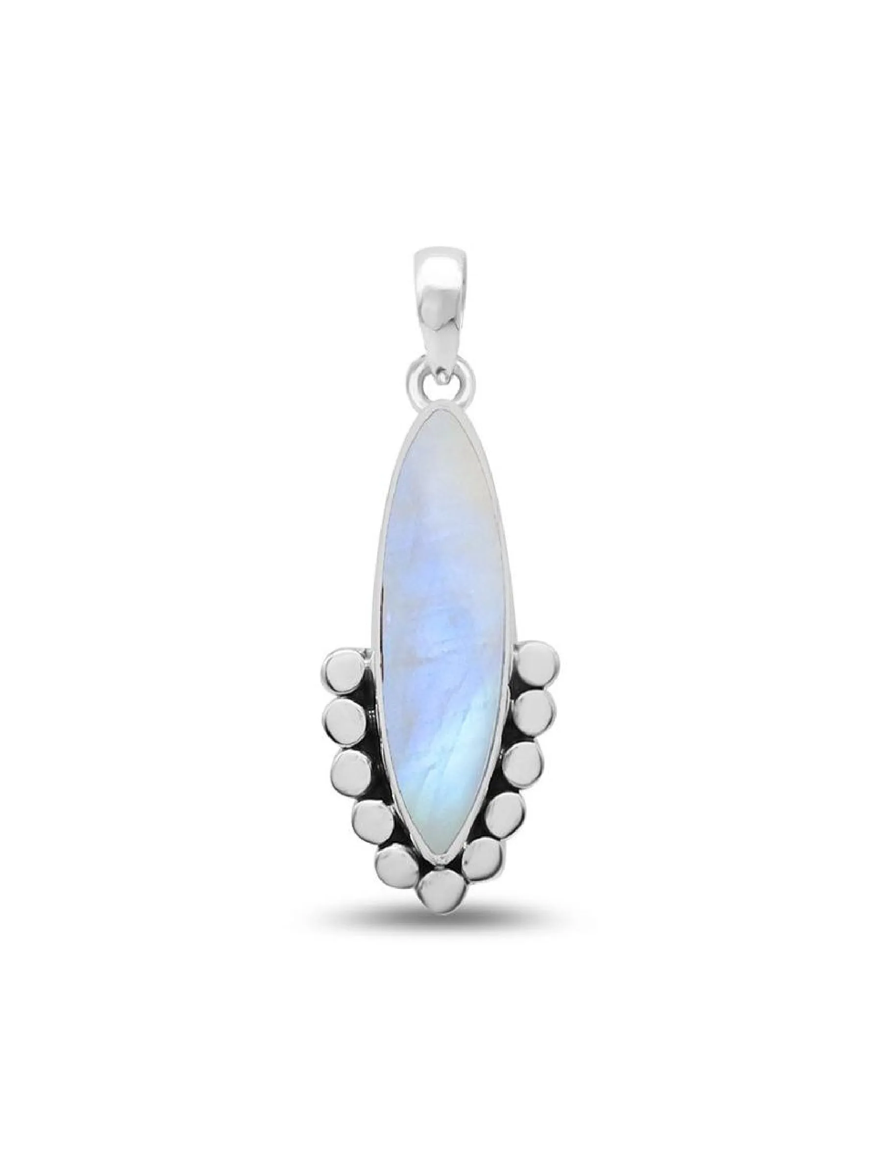 Sterling Silver Jewelry Rainbow Moonstone Pendant