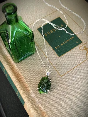 Sterling Silver Jewelry Rough Cut Chrome Diopside Necklace
