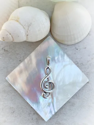 Sterling Silver Jewelry Treble Clef Pendant