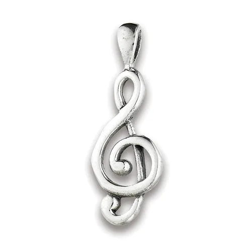Sterling Silver Jewelry Treble Clef Pendant