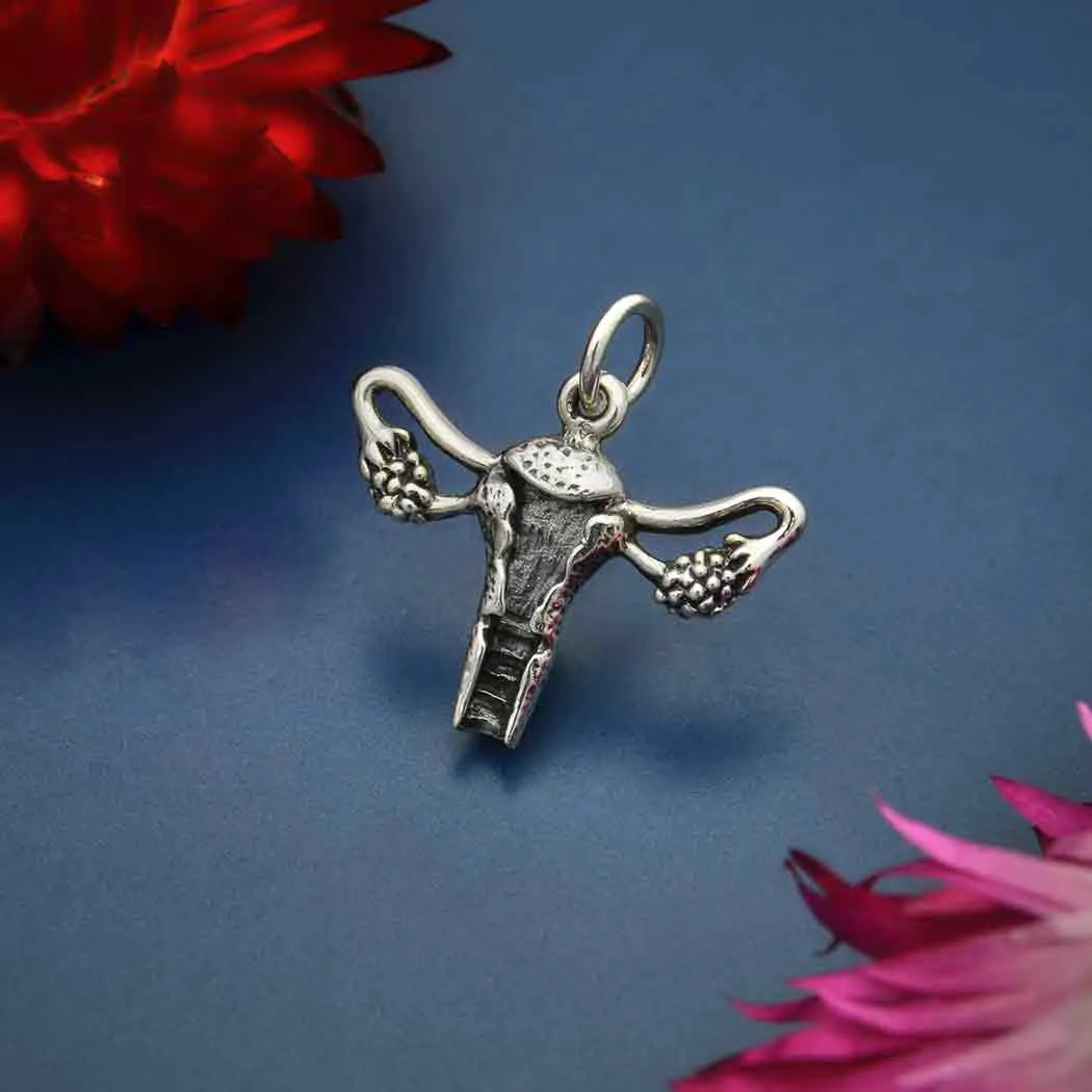 Sterling Silver Jewelry Uterus Charm Necklace
