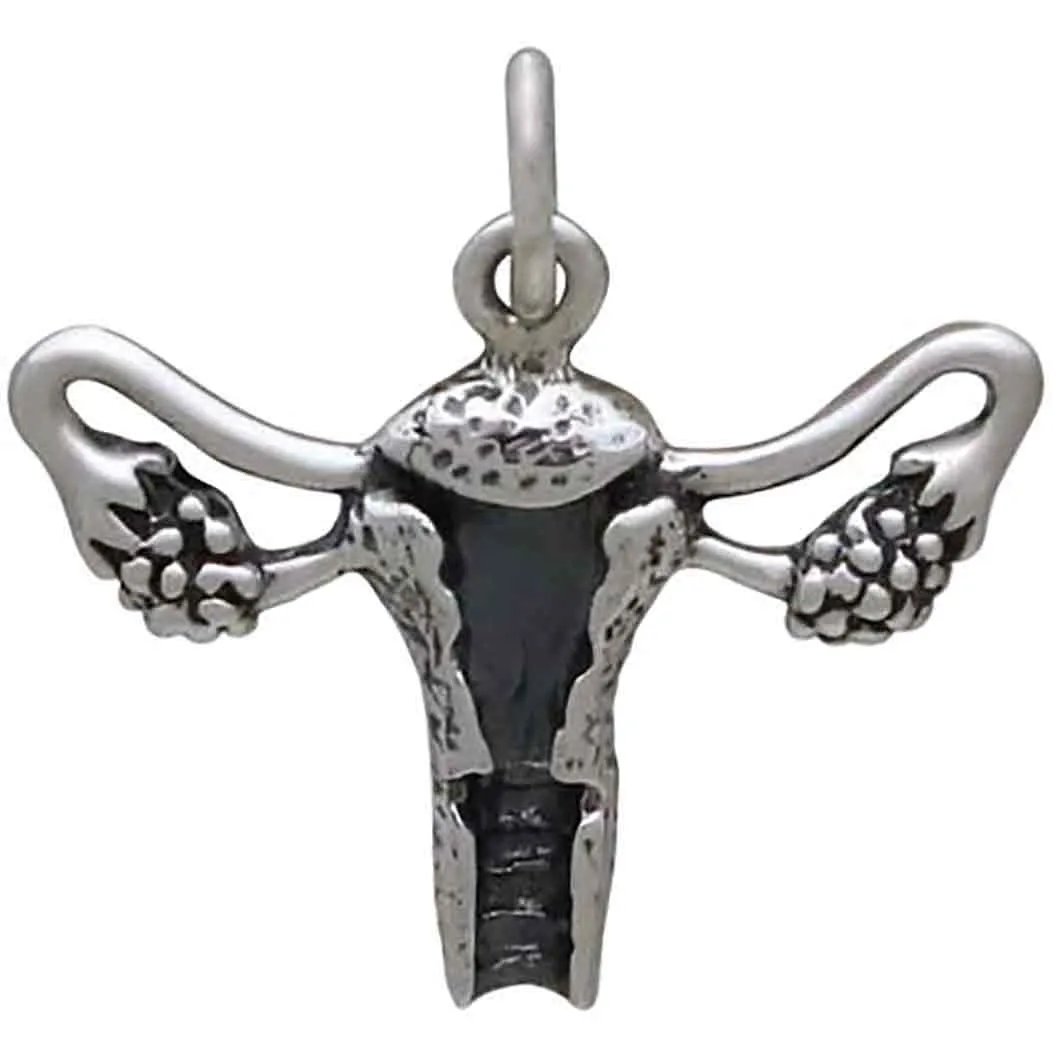 Sterling Silver Jewelry Uterus Charm Necklace