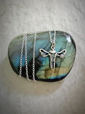 Sterling Silver Jewelry Uterus Charm Necklace