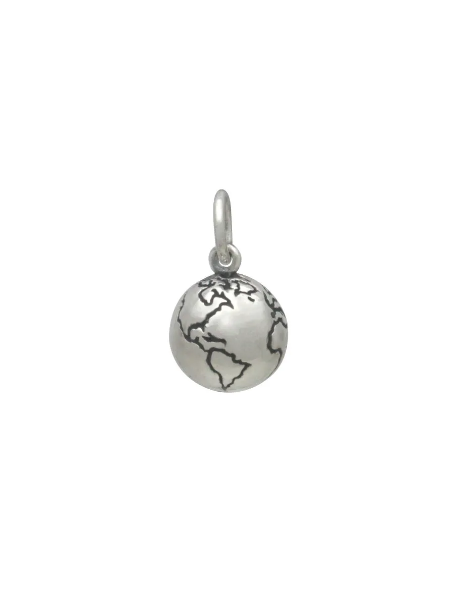 Sterling Silver Jewelry World Globe Charm Necklace