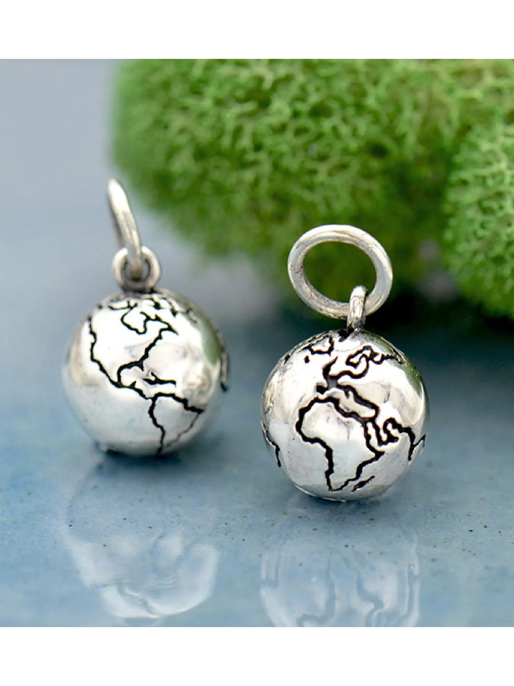 Sterling Silver Jewelry World Globe Charm Necklace