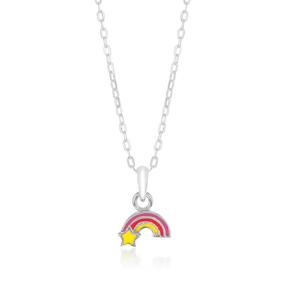 Sterling Silver Rainbow And Star Pendant On 42 3cm Chain Sterling Silver	Jewelry