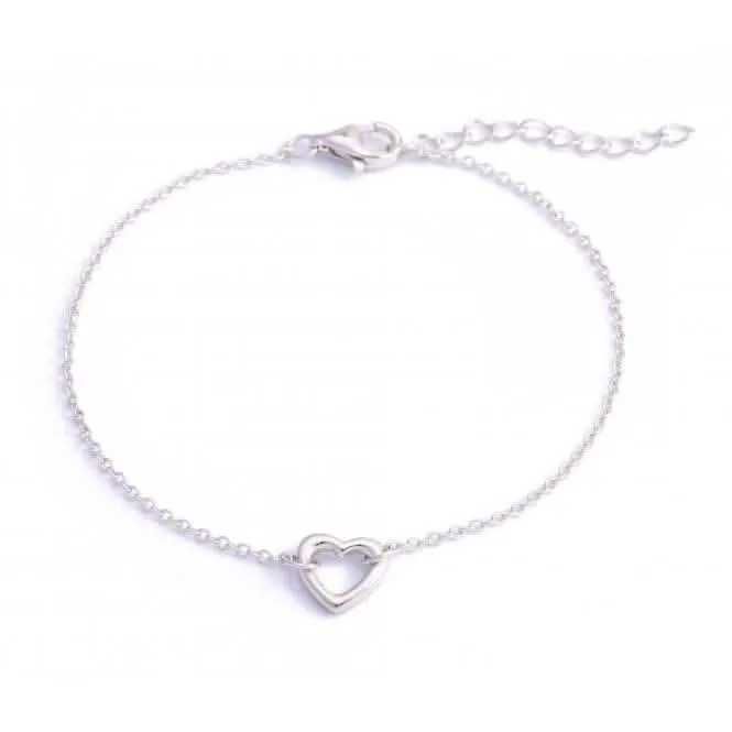 Sterling Silver Rhodium Plated Heart Bracelet ERLB005 Ania Haie Jewellery