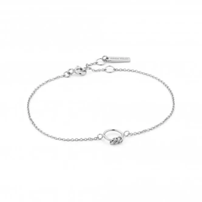 Sterling Silver Rhodium Plated Modern Circle Bracelet B002-02H Ania Haie Jewellery