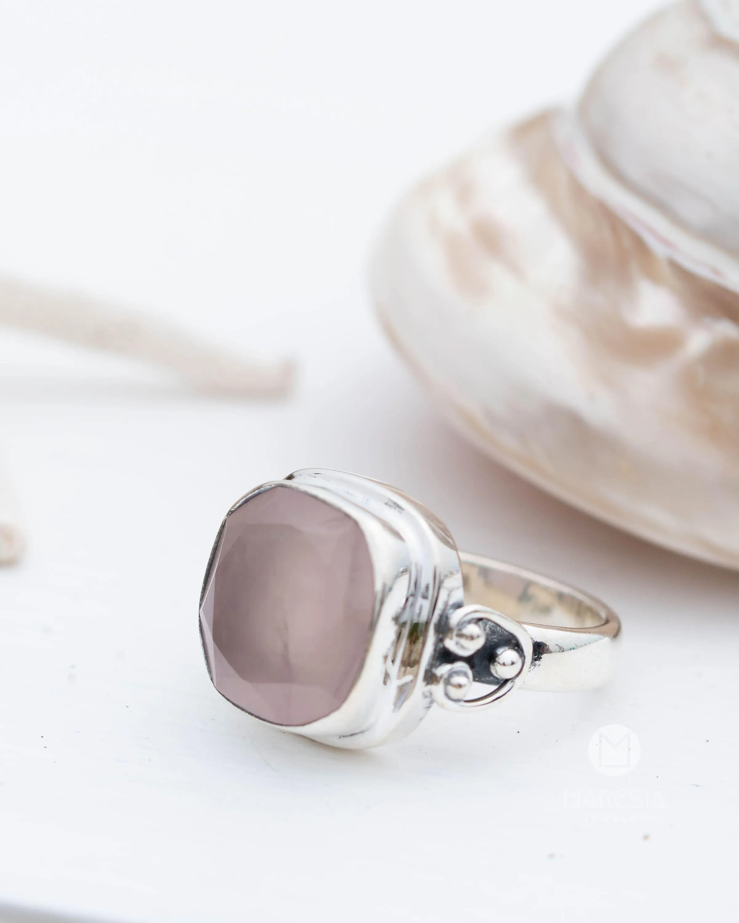 Sterling Silver Rings Alice Ring ~ Rose Quartz ~ Sterling Silver 925 ~ MR258