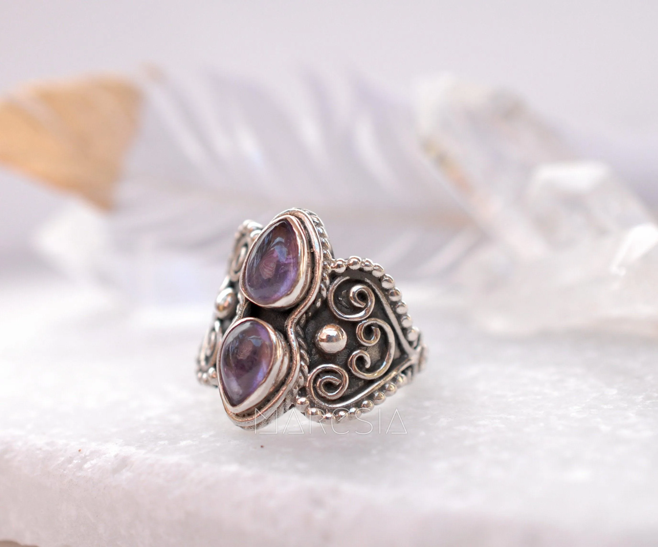 Sterling Silver Rings Amethyst Ring ~ Sterling Silver 925 ~ MR106A