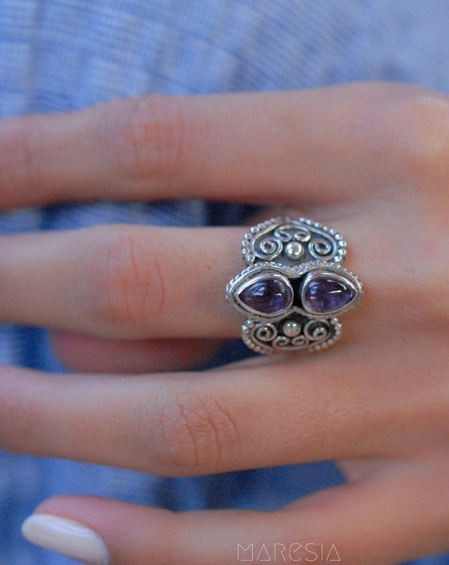 Sterling Silver Rings Amethyst Ring ~ Sterling Silver 925 ~ MR106A