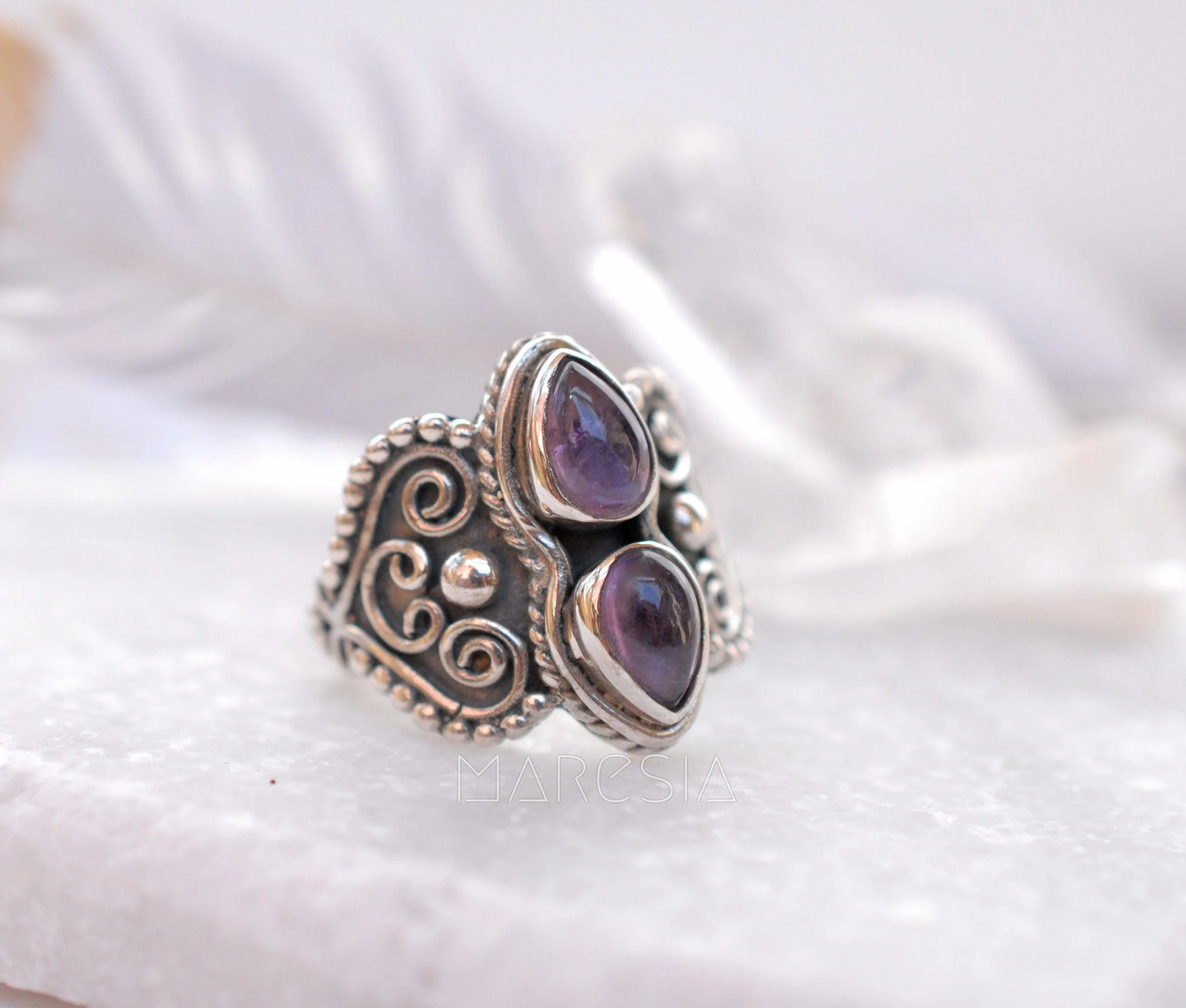 Sterling Silver Rings Amethyst Ring ~ Sterling Silver 925 ~ MR106A
