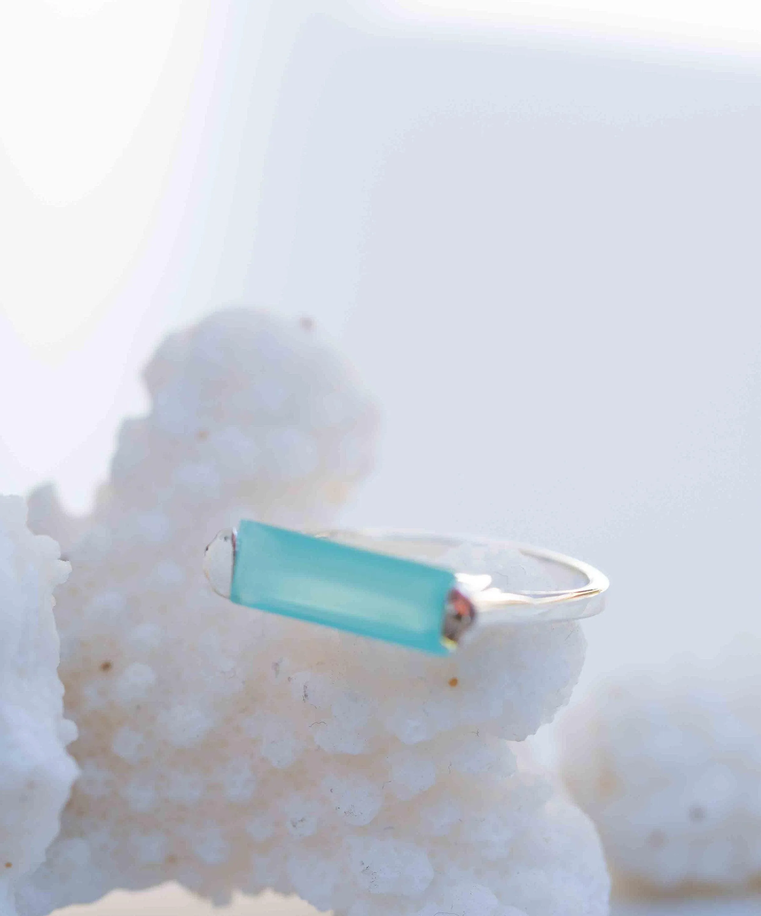 Sterling Silver Rings Carine Ring ~ Aqua Chalcedony ~ Sterling Silver 925 ~ MR234