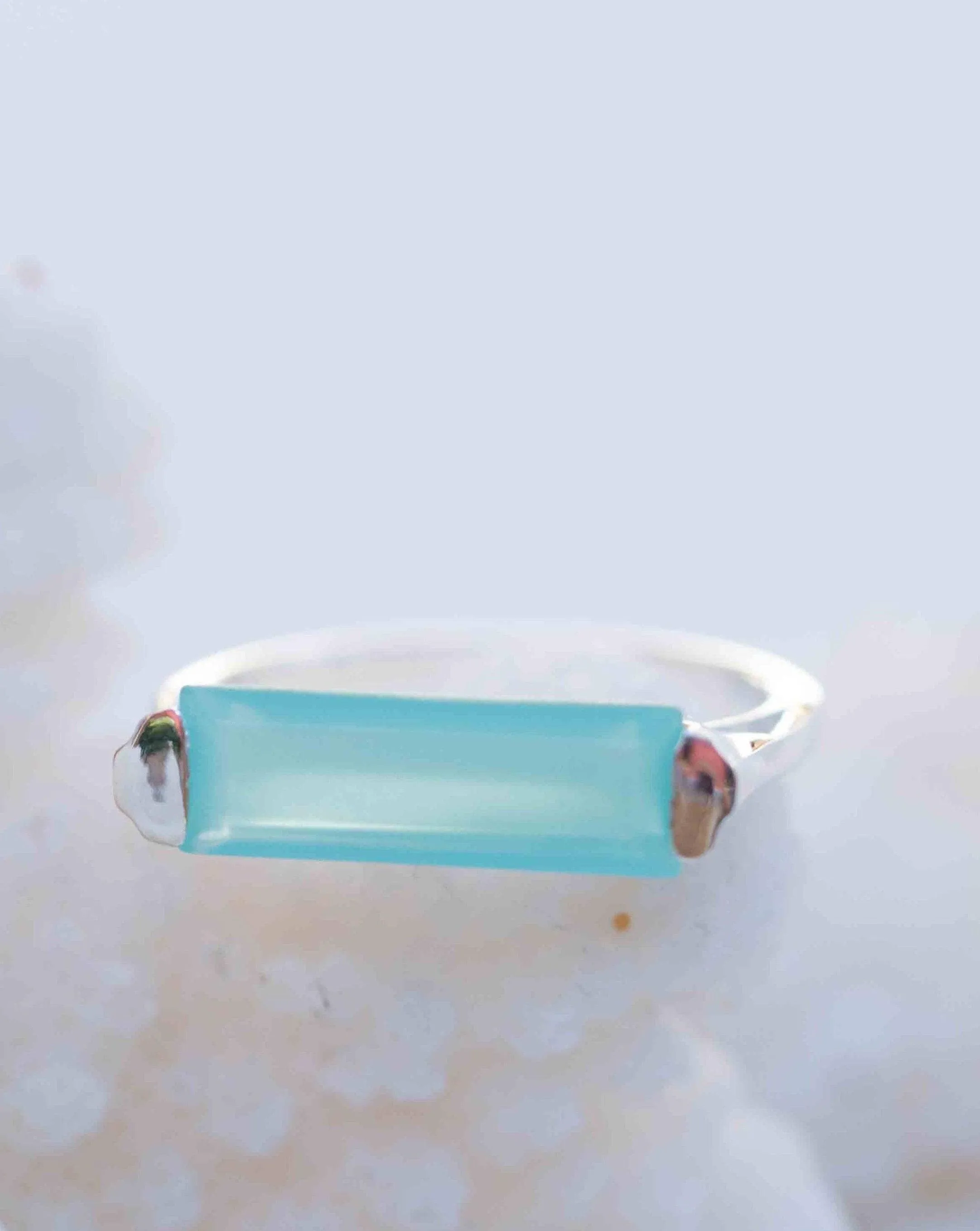 Sterling Silver Rings Carine Ring ~ Aqua Chalcedony ~ Sterling Silver 925 ~ MR234
