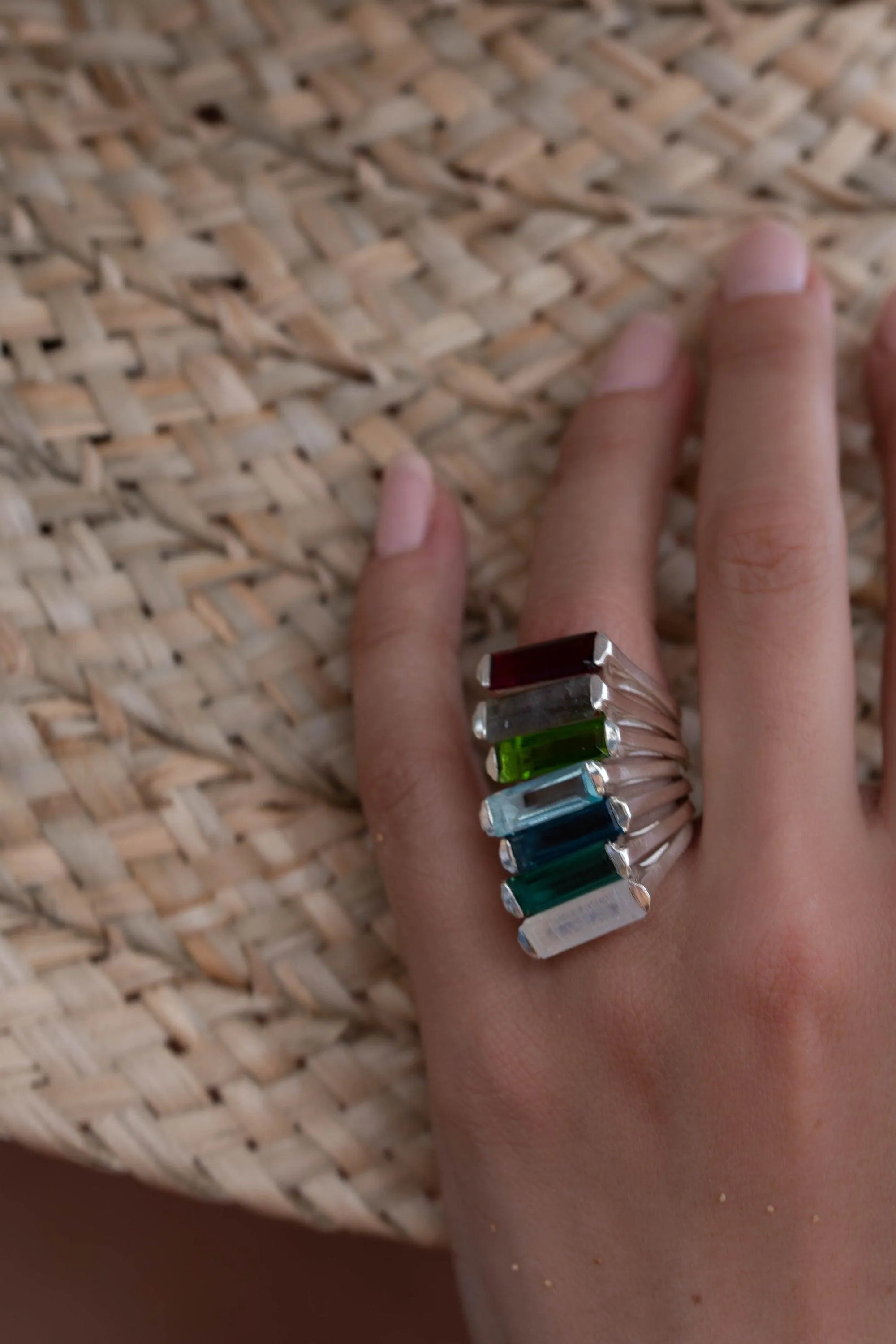 Sterling Silver Rings Carine Ring ~ Aqua Chalcedony ~ Sterling Silver 925 ~ MR234