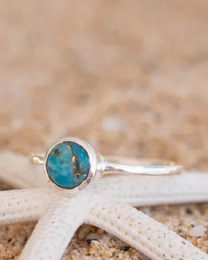Sterling Silver Rings Copper Turquoise Ring ~  Sterling Silver 925 ~ MR238