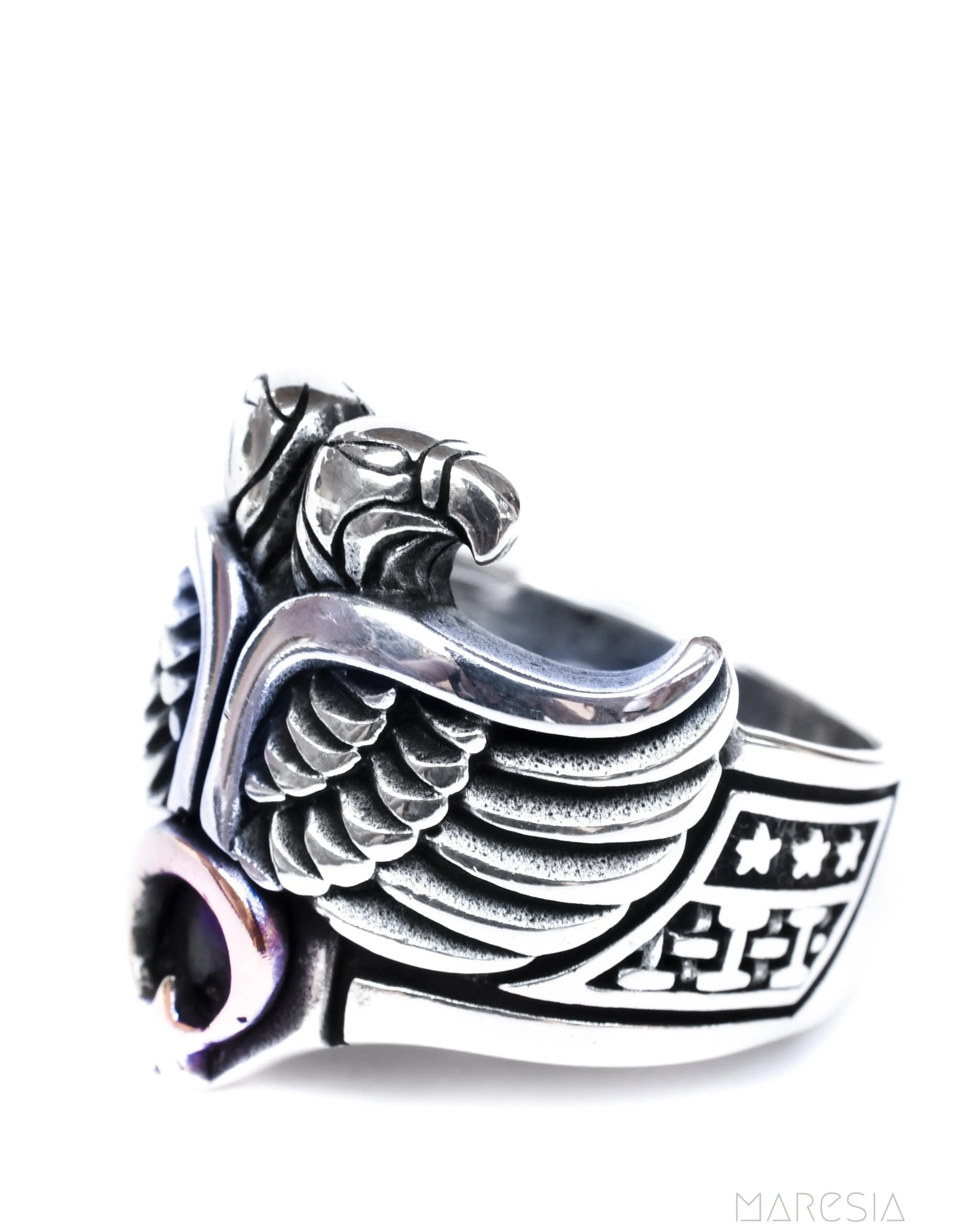 Sterling Silver Rings Eagle Men's Ring ~ Sterling Silver 925 ~
