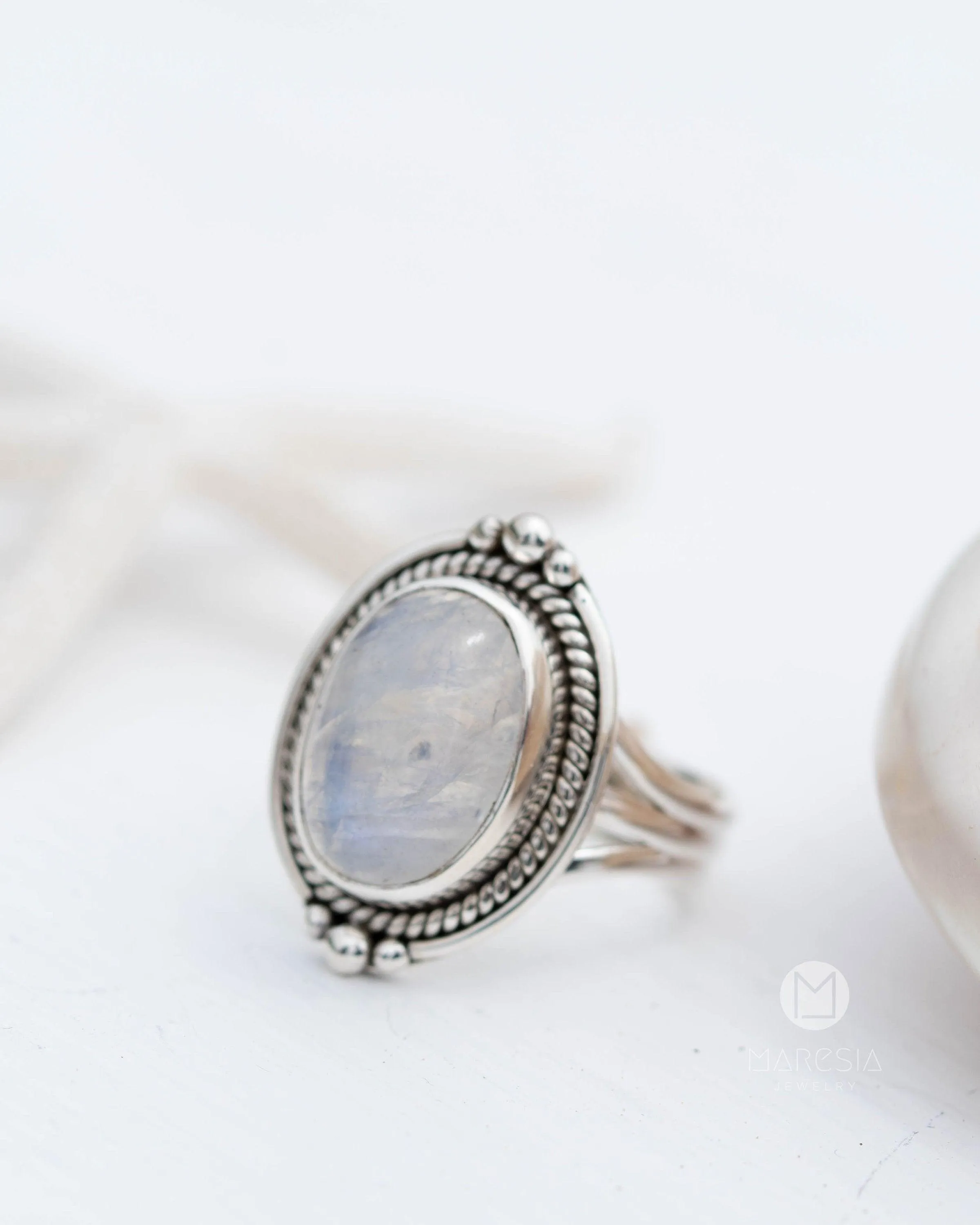 Sterling Silver Rings Karen Moonstone Ring ~ Sterling Silver 925 ~ MR263