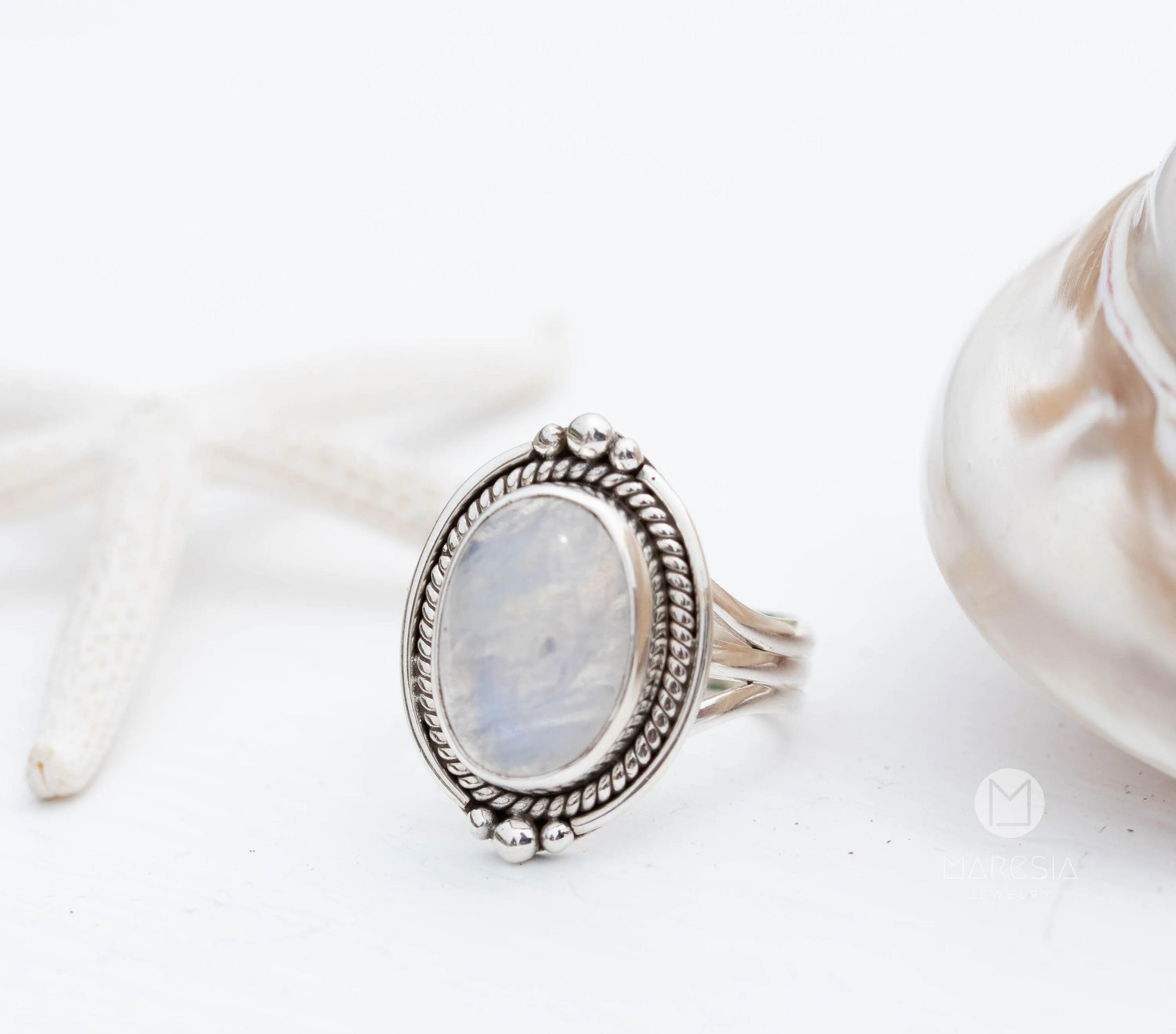 Sterling Silver Rings Karen Moonstone Ring ~ Sterling Silver 925 ~ MR263
