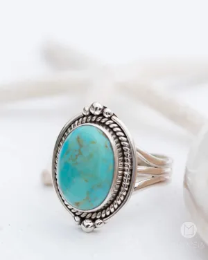 Sterling Silver Rings Karen Turquoise Ring ~ Sterling Silver 925 ~ MR262