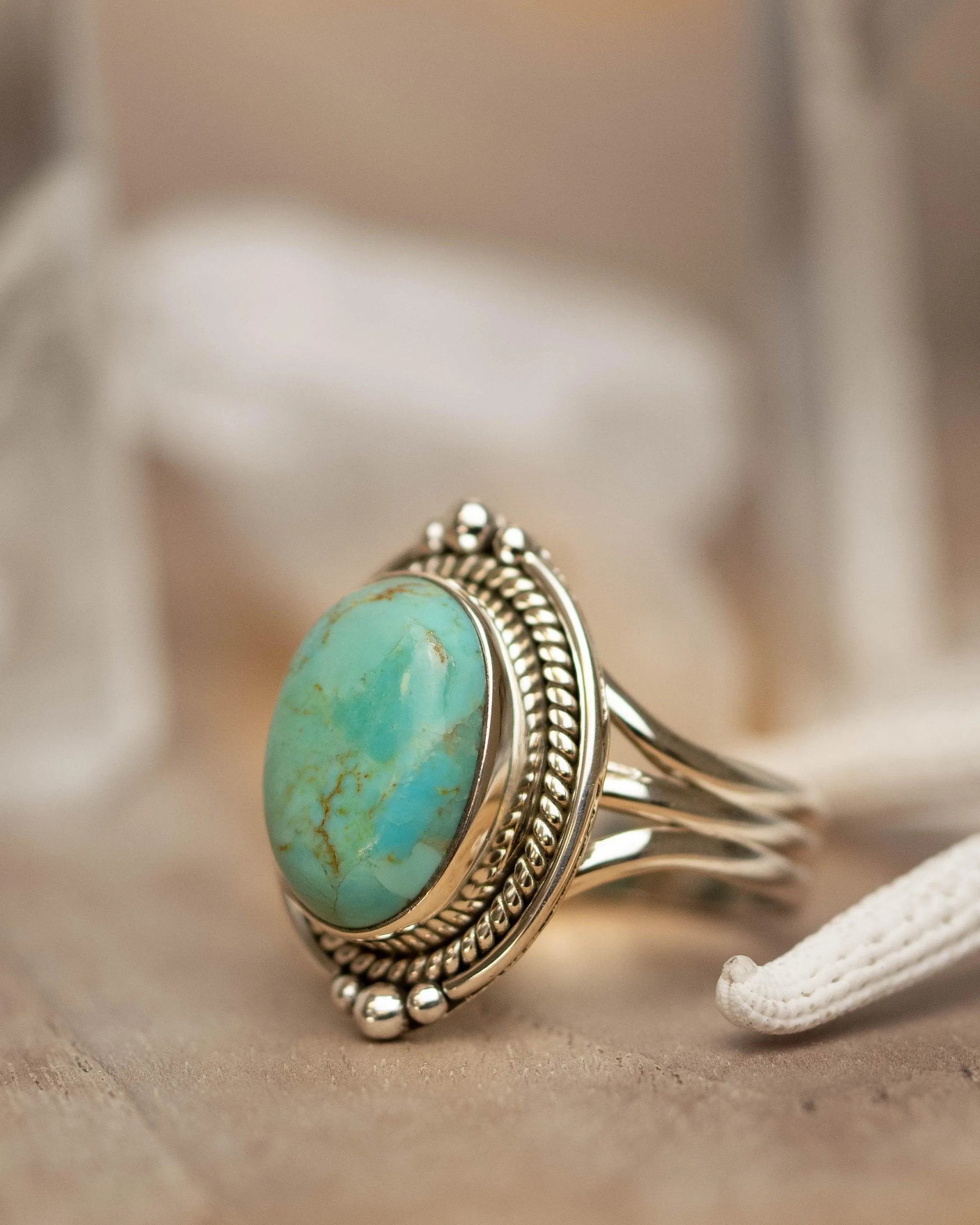 Sterling Silver Rings Karen Turquoise Ring ~ Sterling Silver 925 ~ MR262