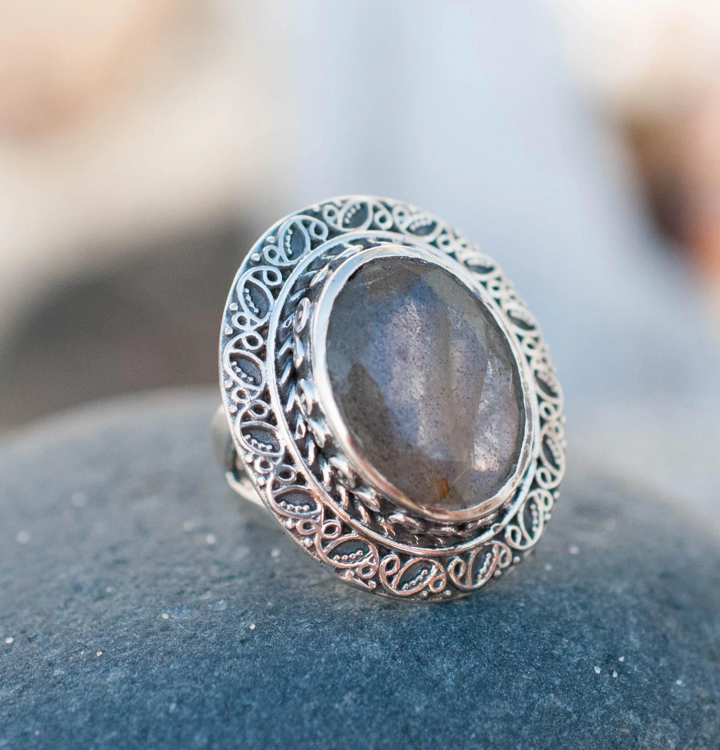 Sterling Silver Rings Labradorite Ring ~ Sterling Silver 925