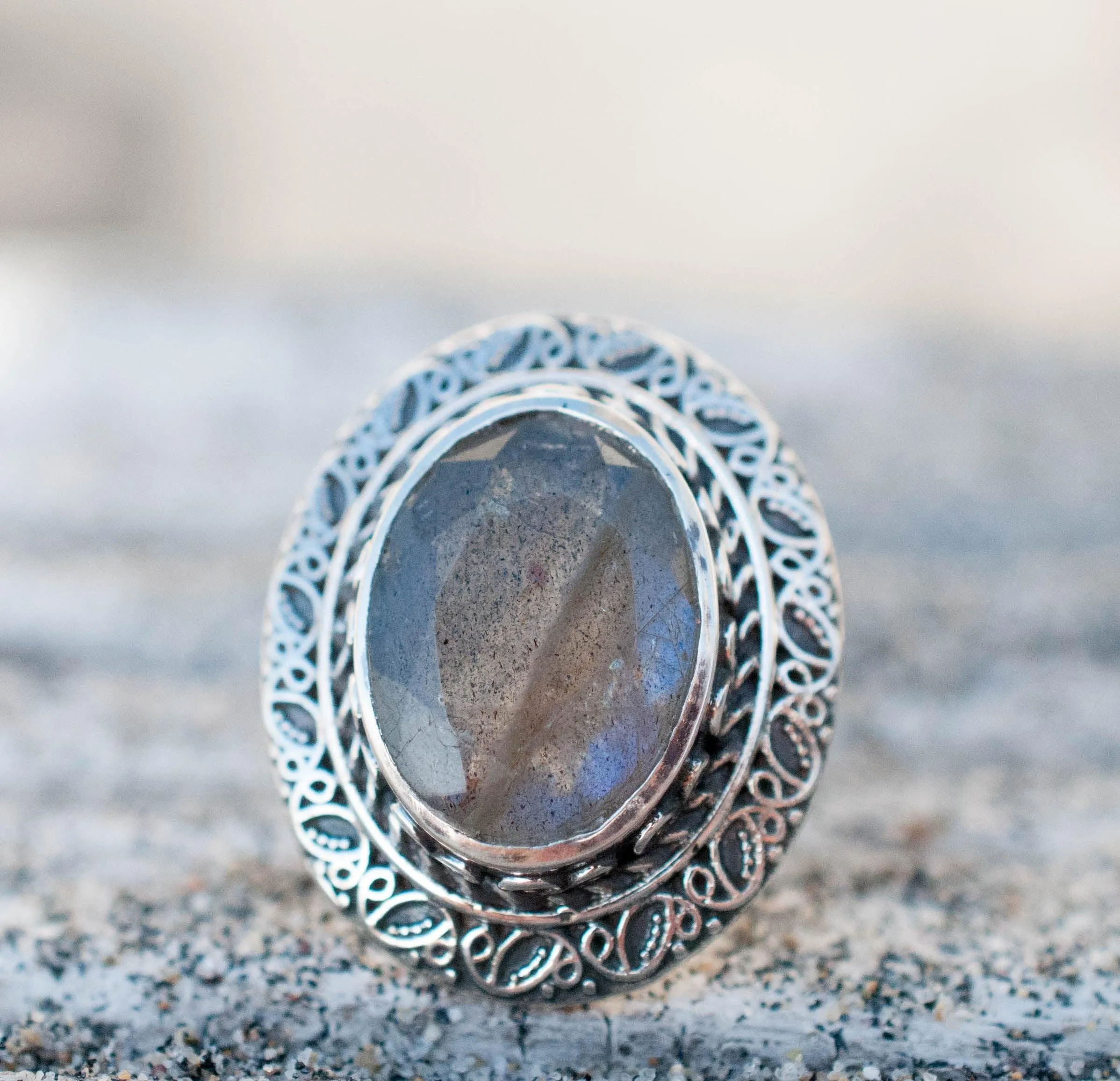 Sterling Silver Rings Labradorite Ring ~ Sterling Silver 925