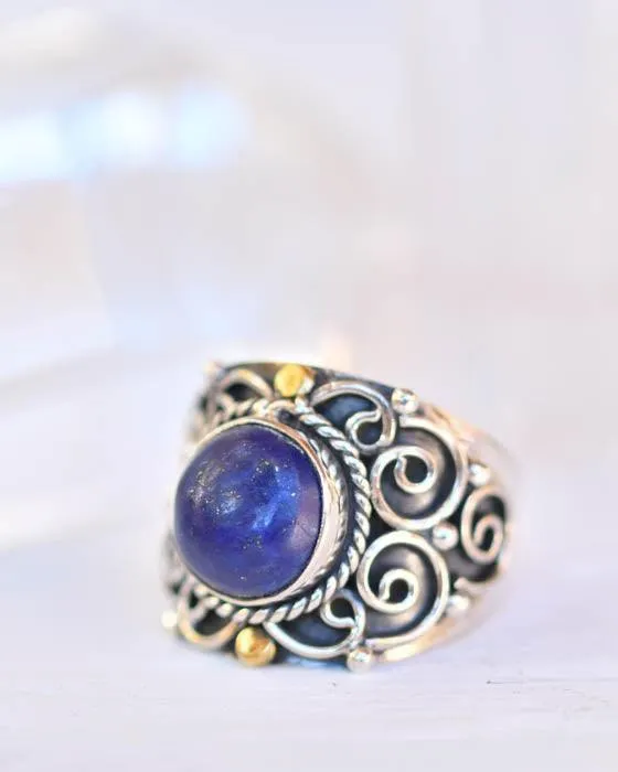 Sterling Silver Rings Lapis Lazuli Ring ~ Sterling Silver 925 ~ SMR151
