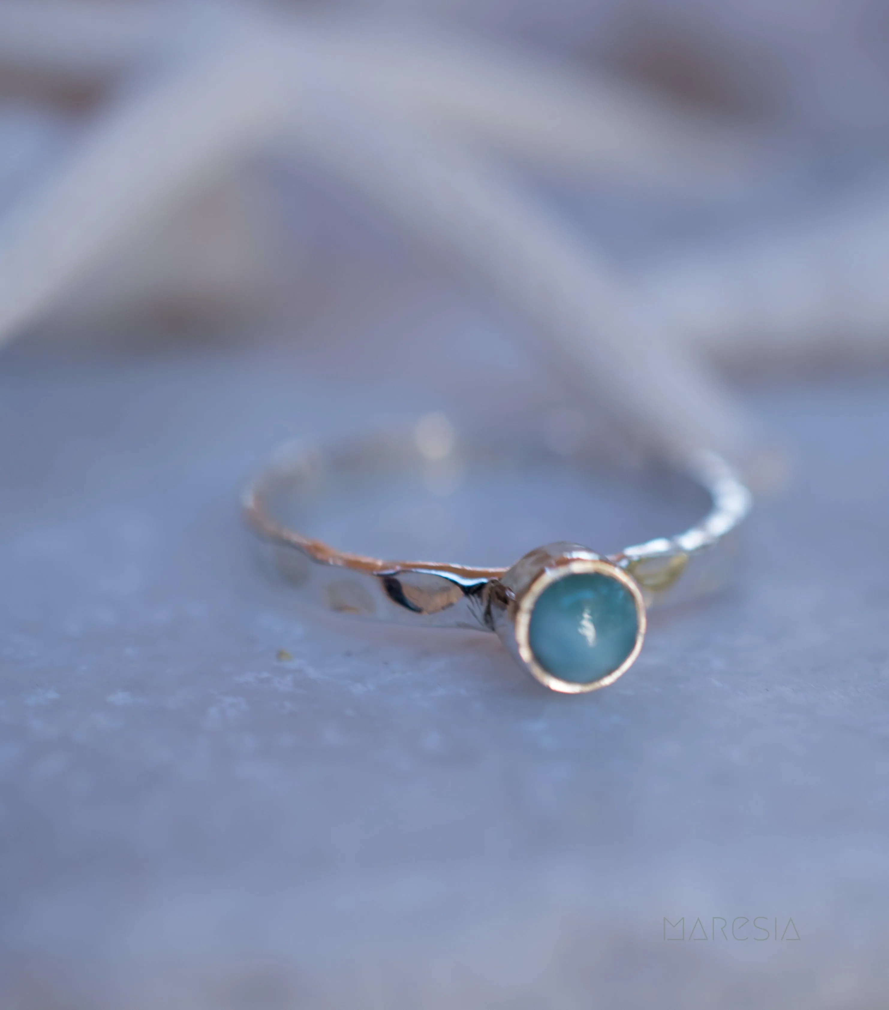 Sterling Silver Rings Larimar Ring ~ Sterling Silver 925 ~ MR208