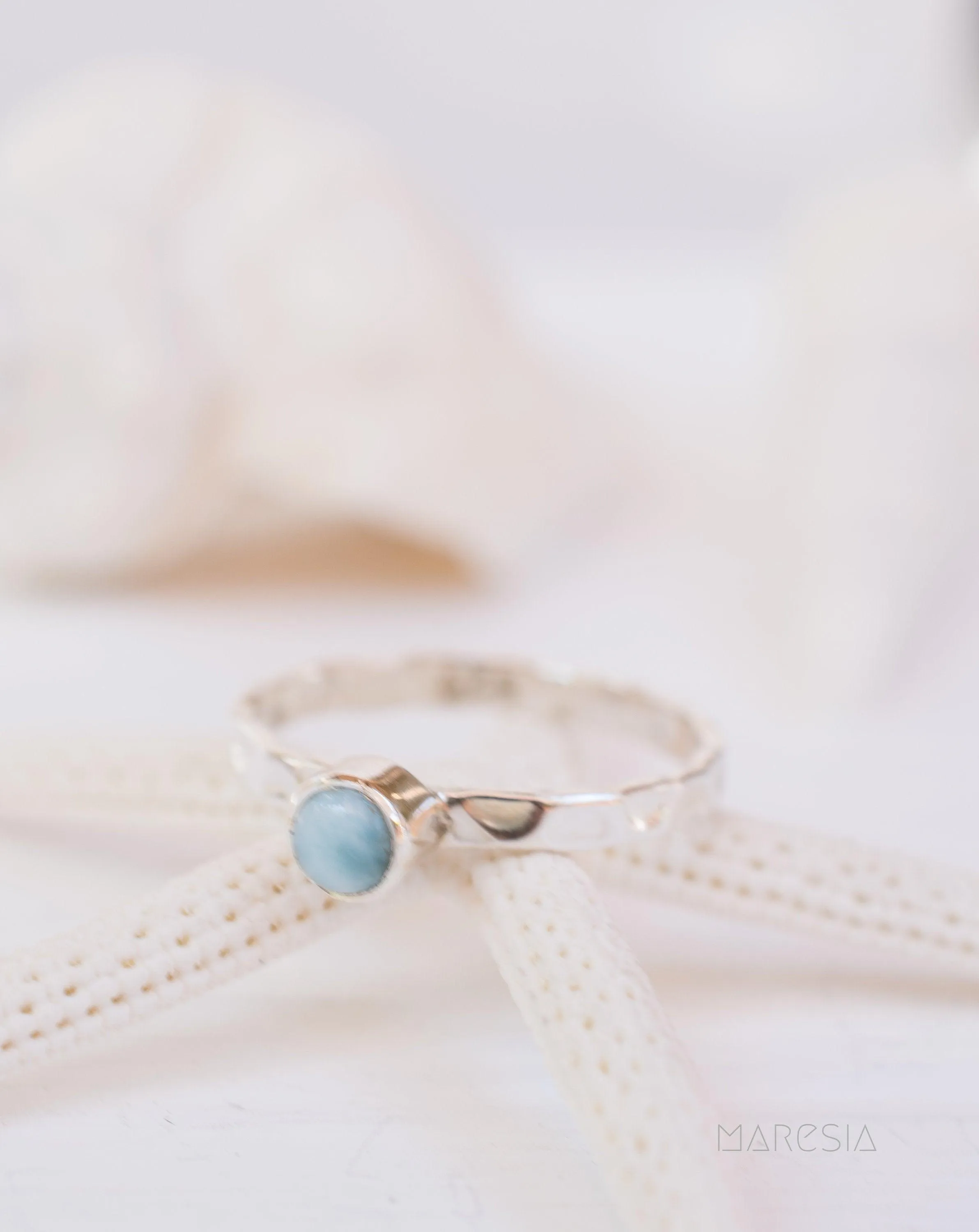 Sterling Silver Rings Larimar Ring ~ Sterling Silver 925 ~ MR208