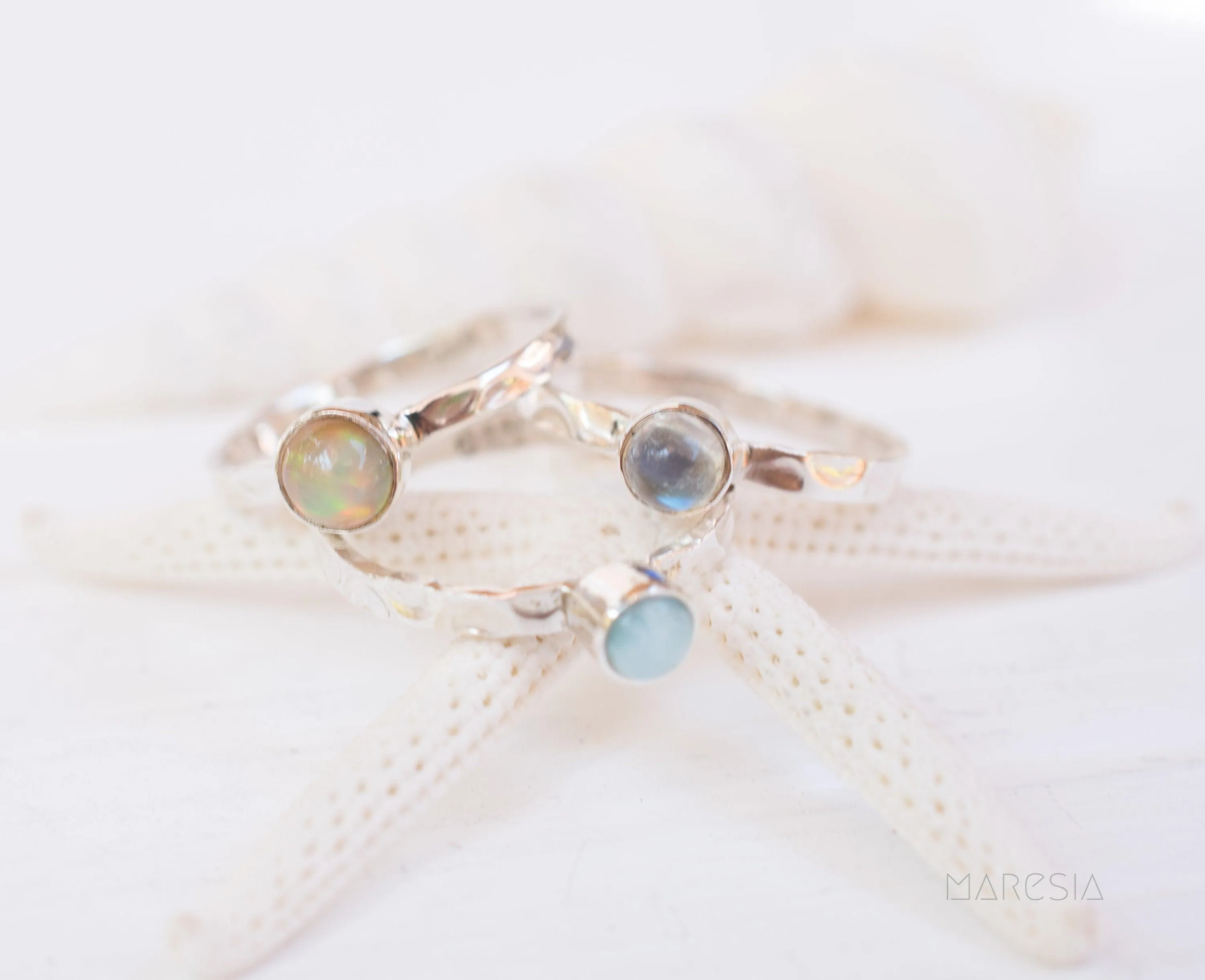 Sterling Silver Rings Larimar Ring ~ Sterling Silver 925 ~ MR208