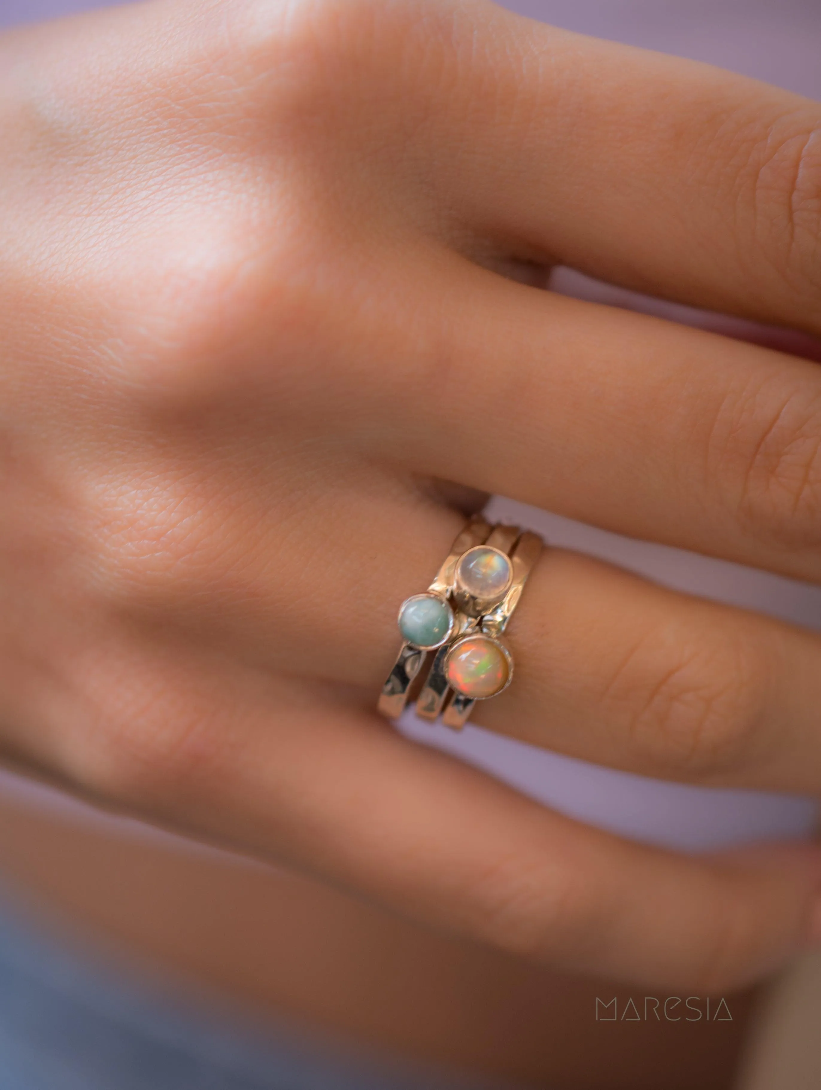 Sterling Silver Rings Larimar Ring ~ Sterling Silver 925 ~ MR208