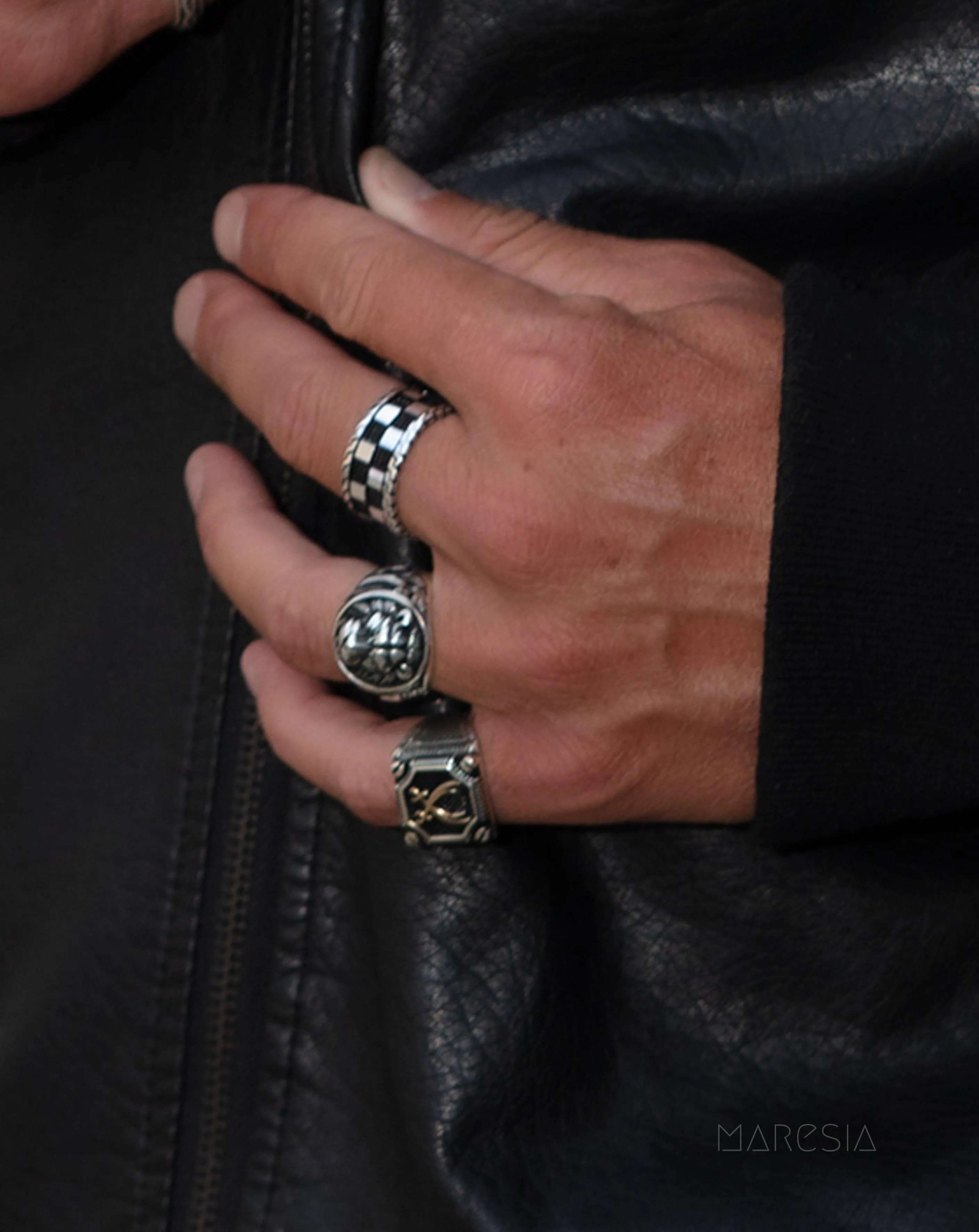 Sterling Silver Rings Lion Men's Ring ~ Sterling Silver 925 ~