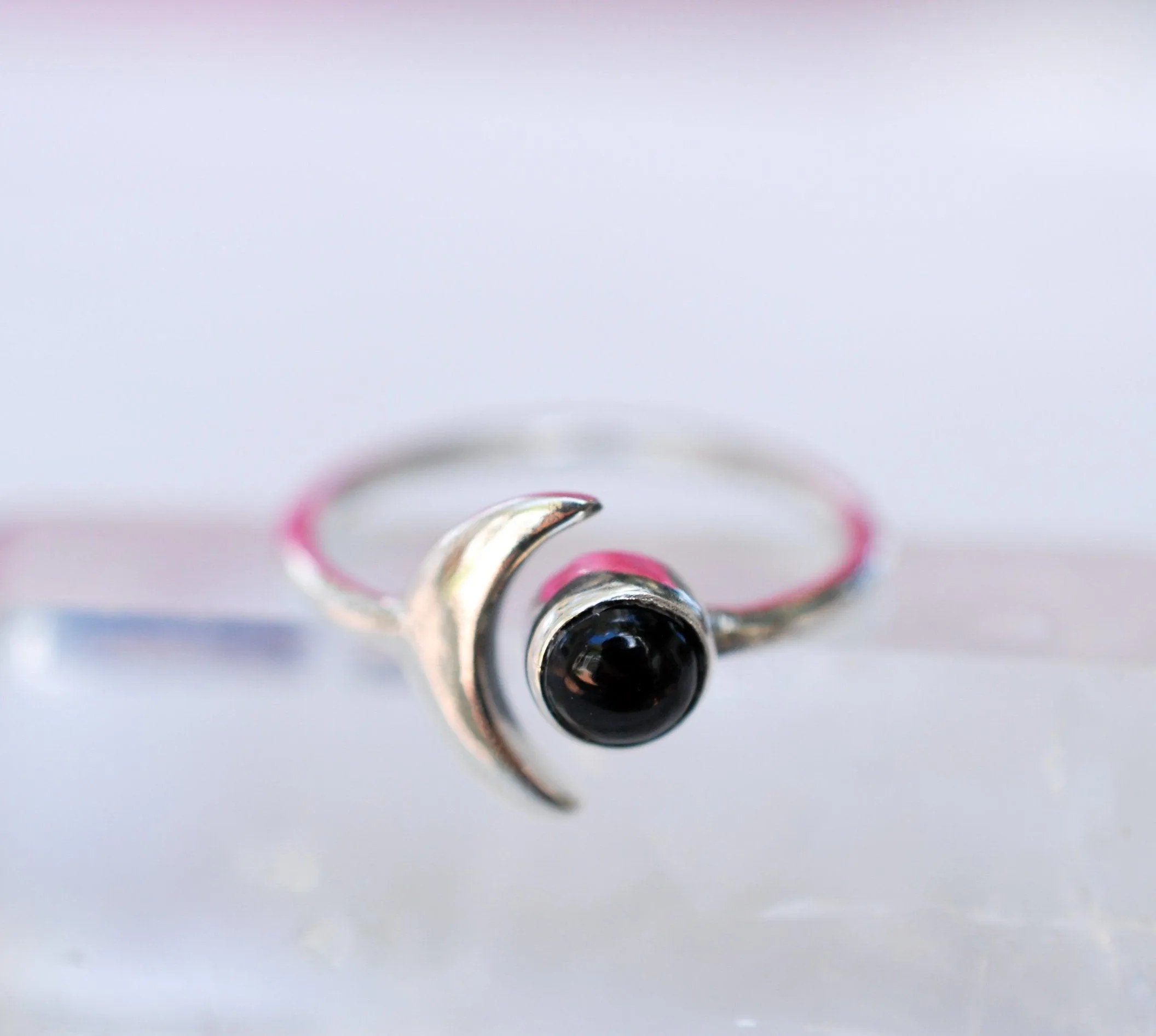Sterling Silver Rings Malibu Half Moon Ring ~ Black Onyx ~ Sterling Silver 925 ~ MR126