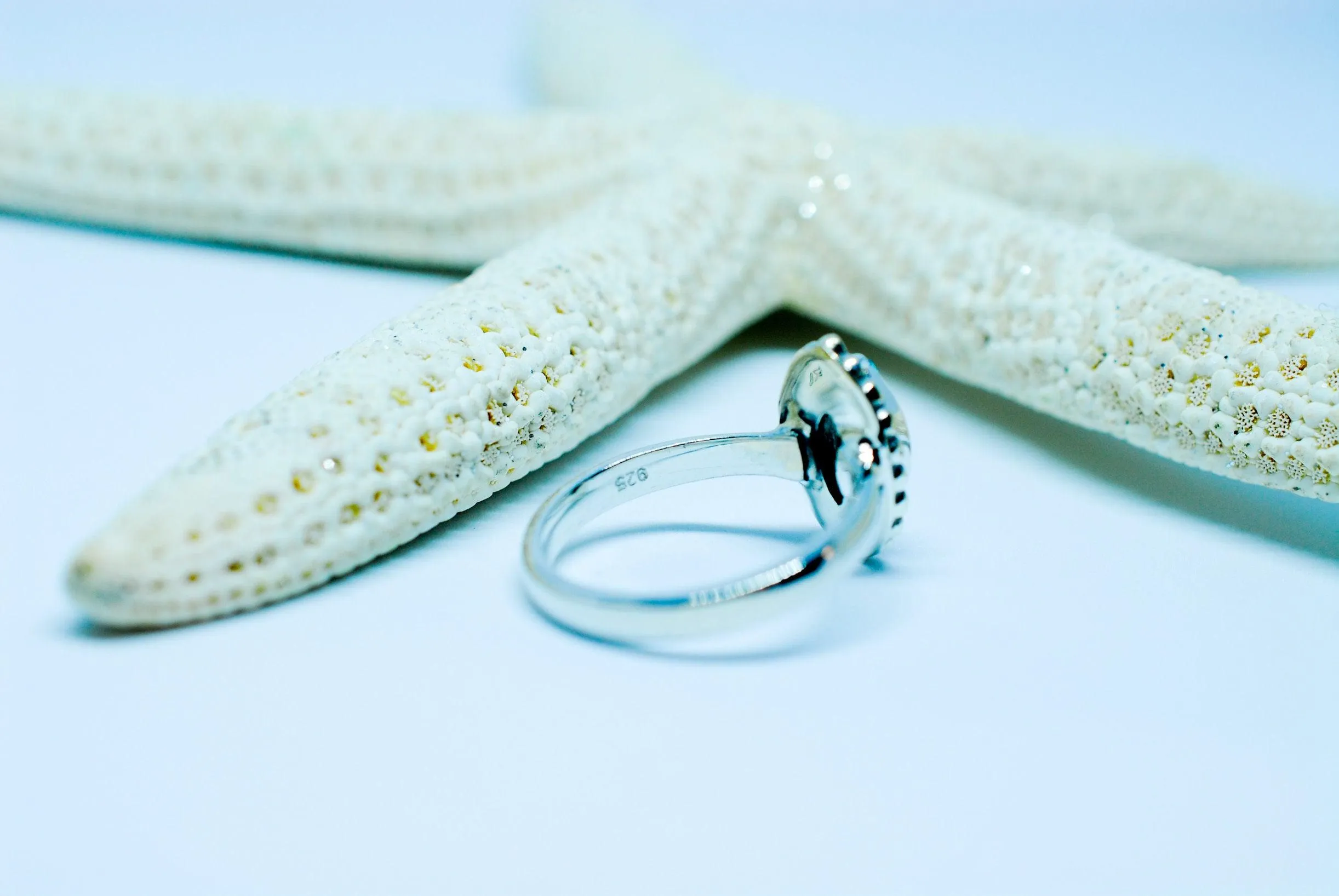 Sterling Silver Rings Maui Ring ~ Blue Topaz ~ Sterling Silver 925 ~MR093