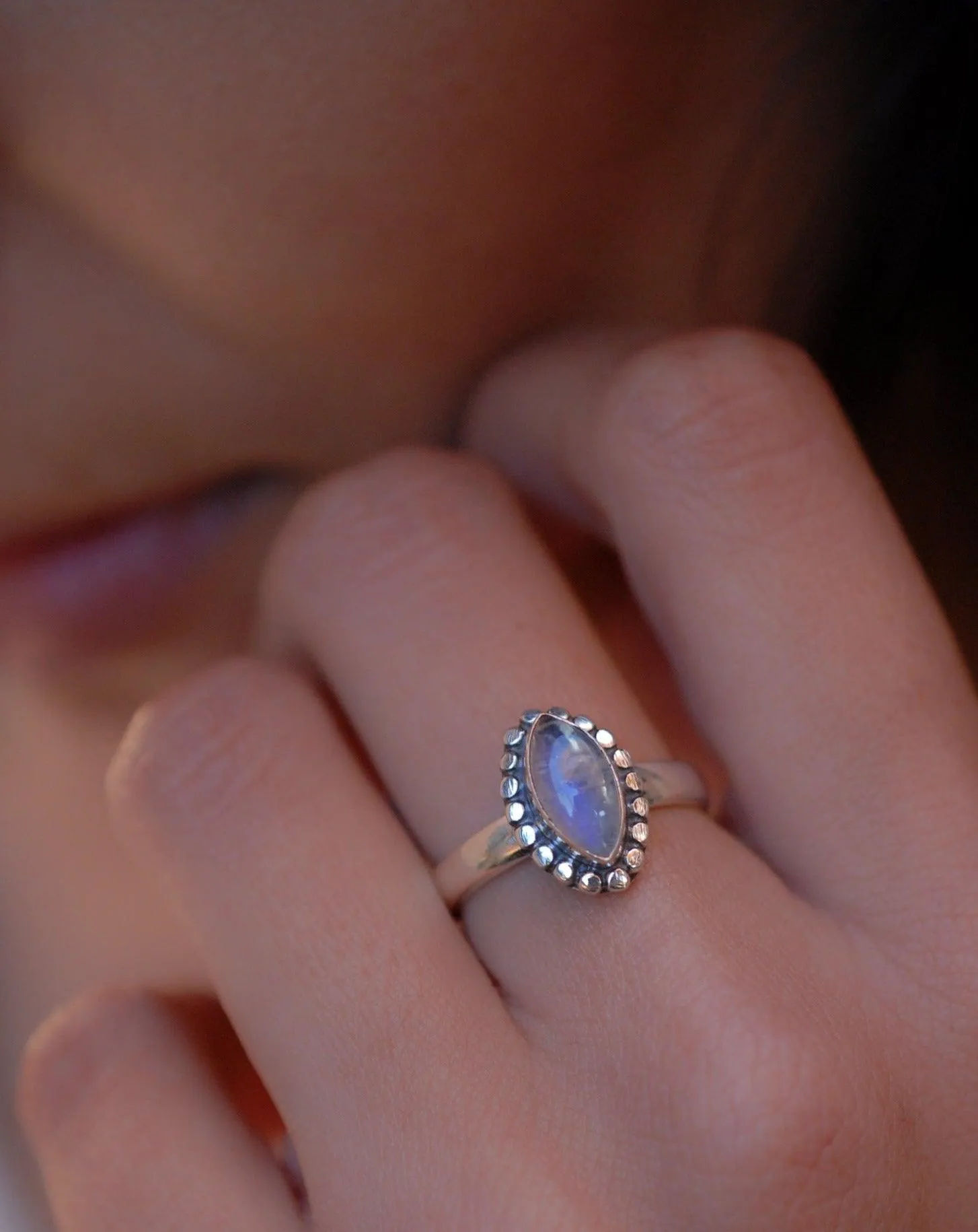 Sterling Silver Rings Maui Ring ~ Moonstone ~ Sterling Silver 925 ~MR016