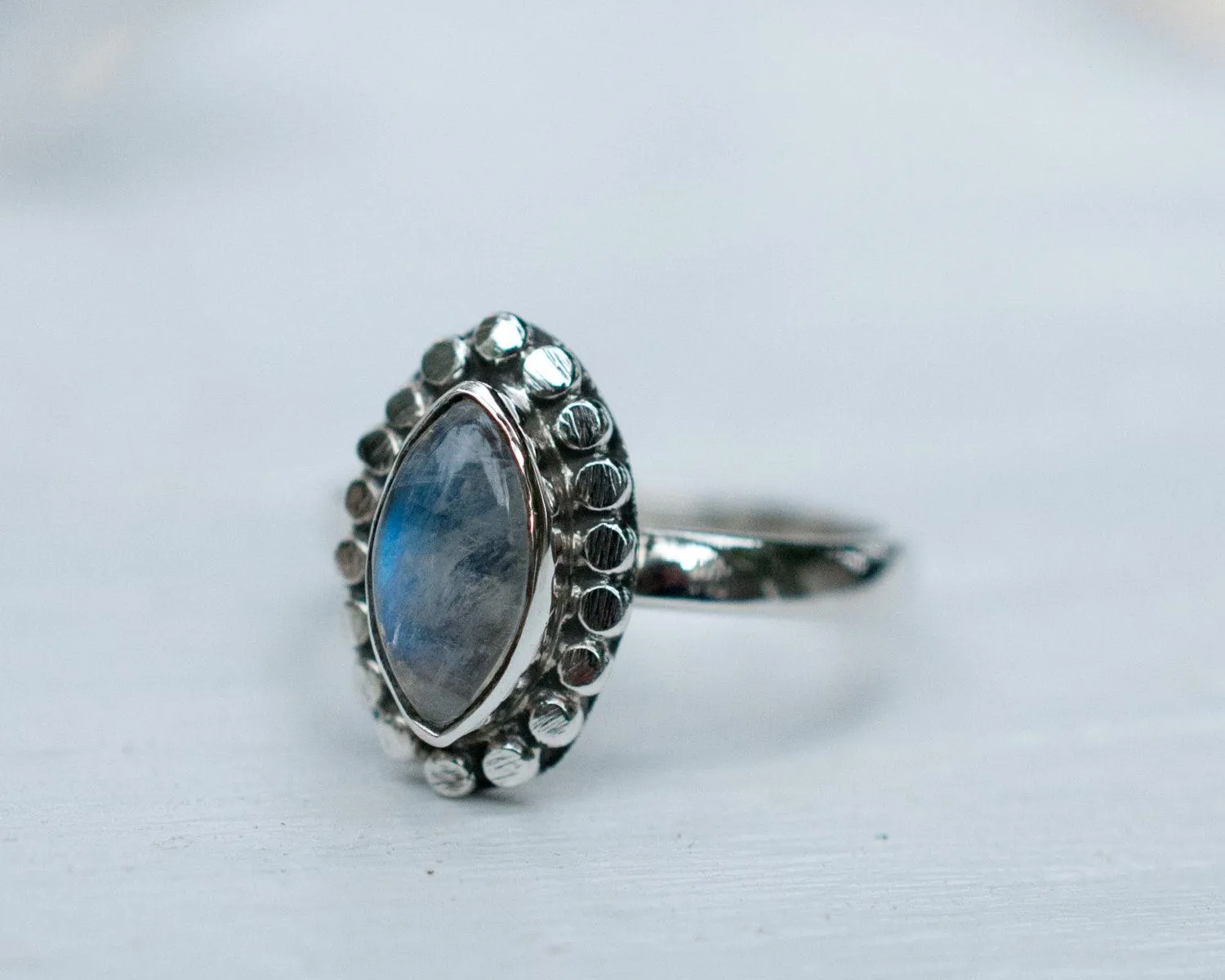 Sterling Silver Rings Maui Ring ~ Moonstone ~ Sterling Silver 925 ~MR016