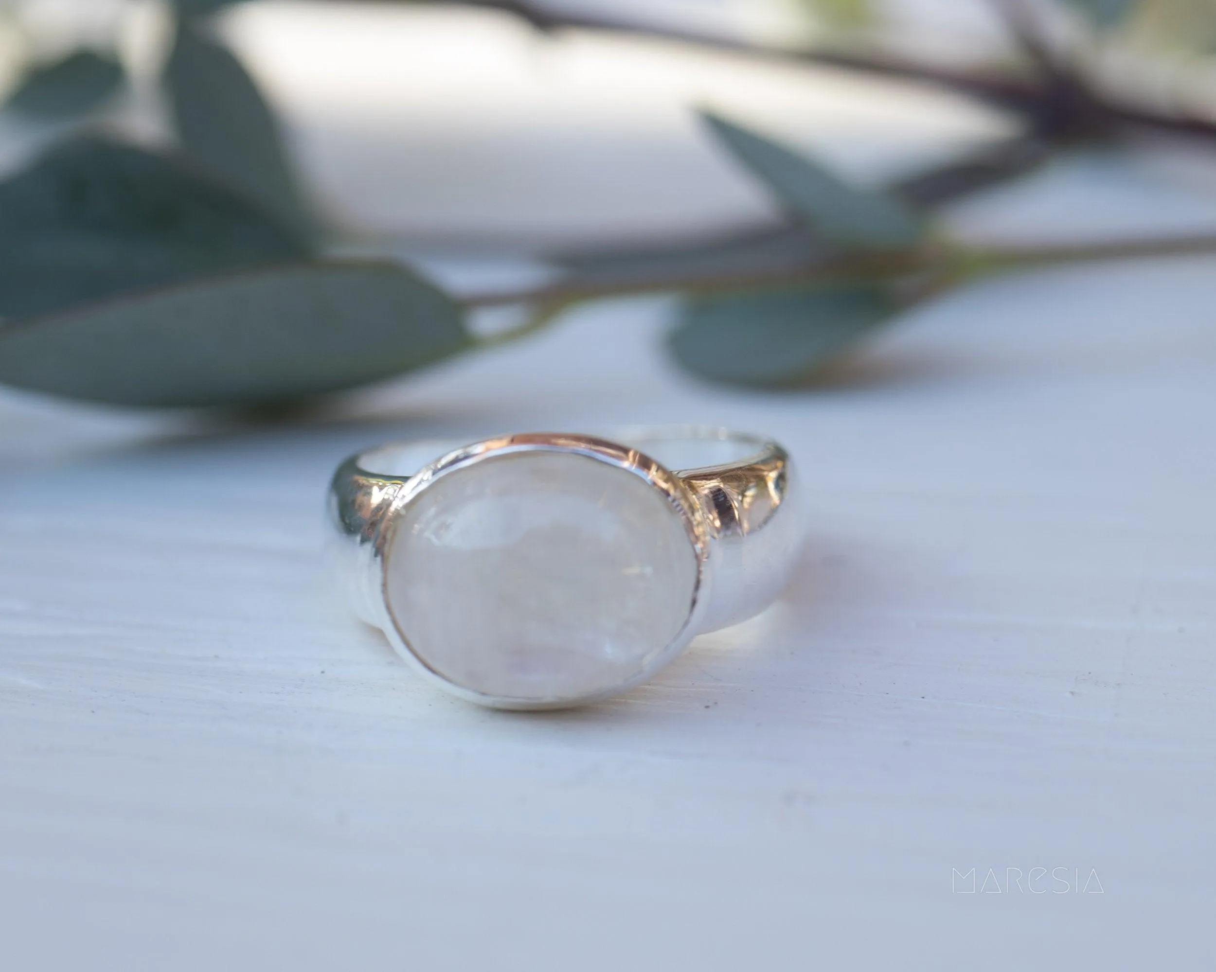 Sterling Silver Rings Moonstone Ring ~ Sterling Silver 925 ~MR156