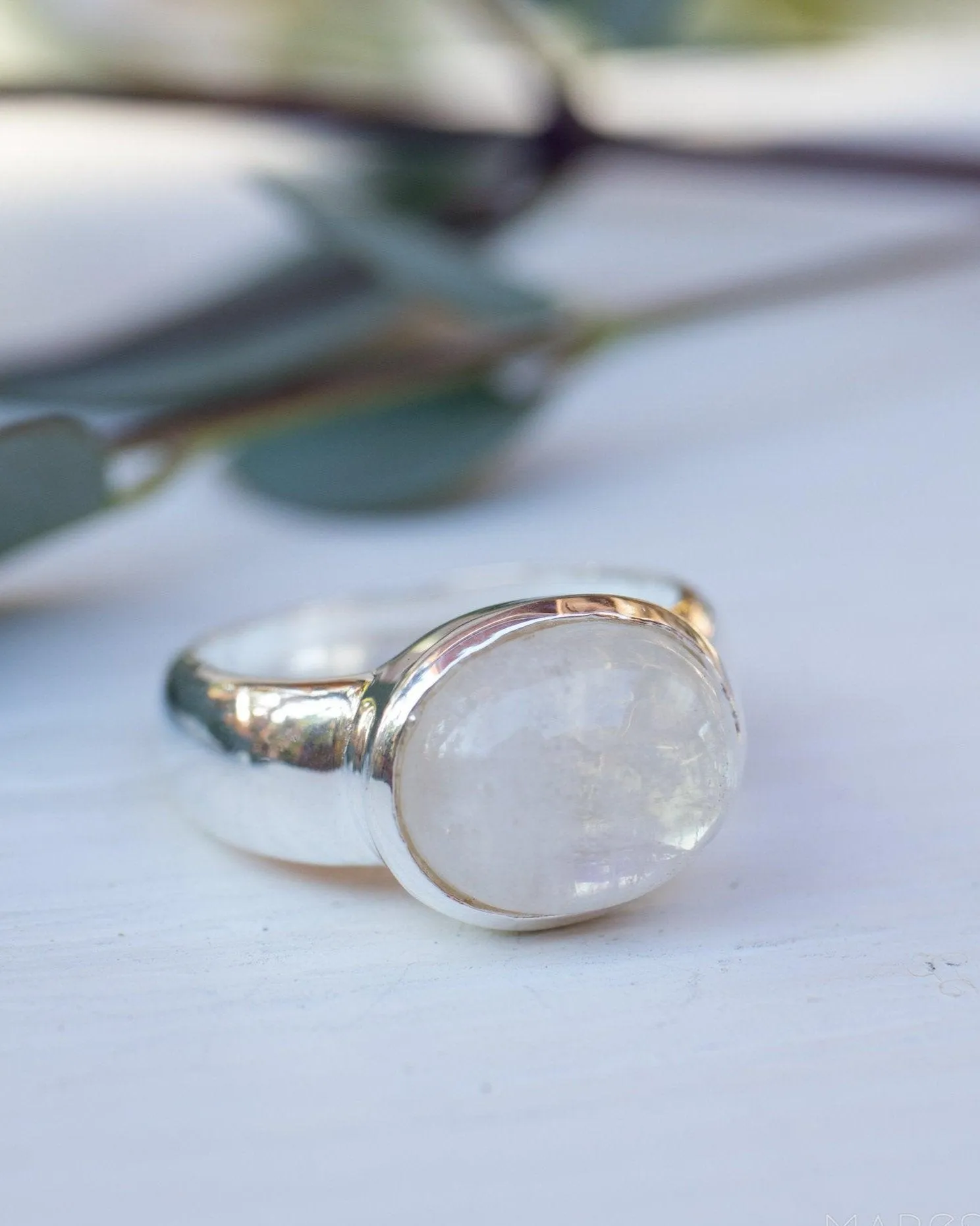 Sterling Silver Rings Moonstone Ring ~ Sterling Silver 925 ~MR156