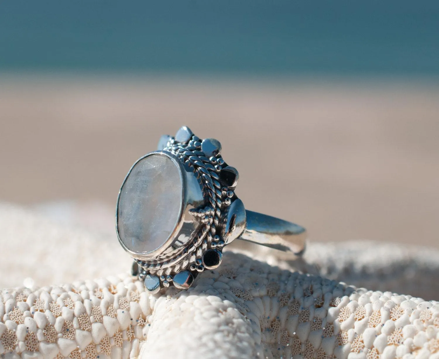 Sterling Silver Rings Moonstone Ring ~ Sterling Silver 925 ~ MR175