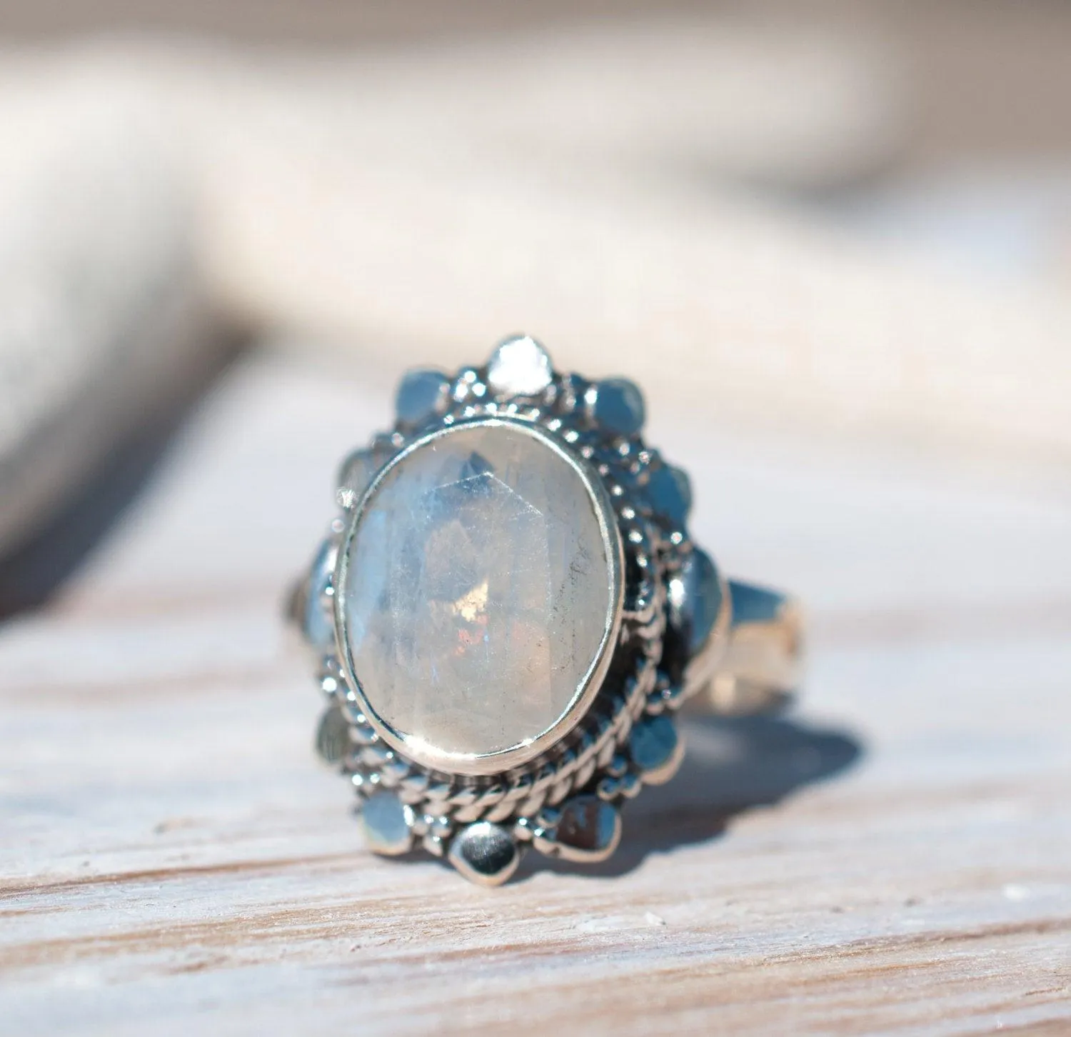Sterling Silver Rings Moonstone Ring ~ Sterling Silver 925 ~ MR175