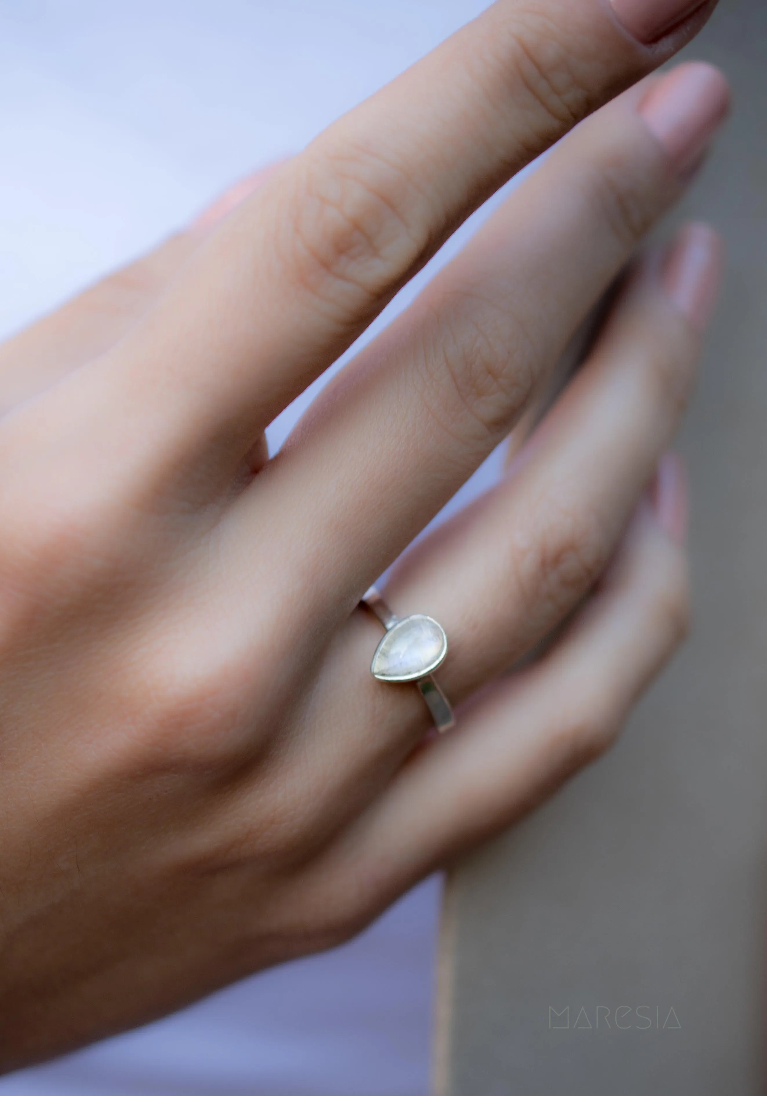 Sterling Silver Rings Moonstone Ring ~Sterling Silver 925 ~ MR206