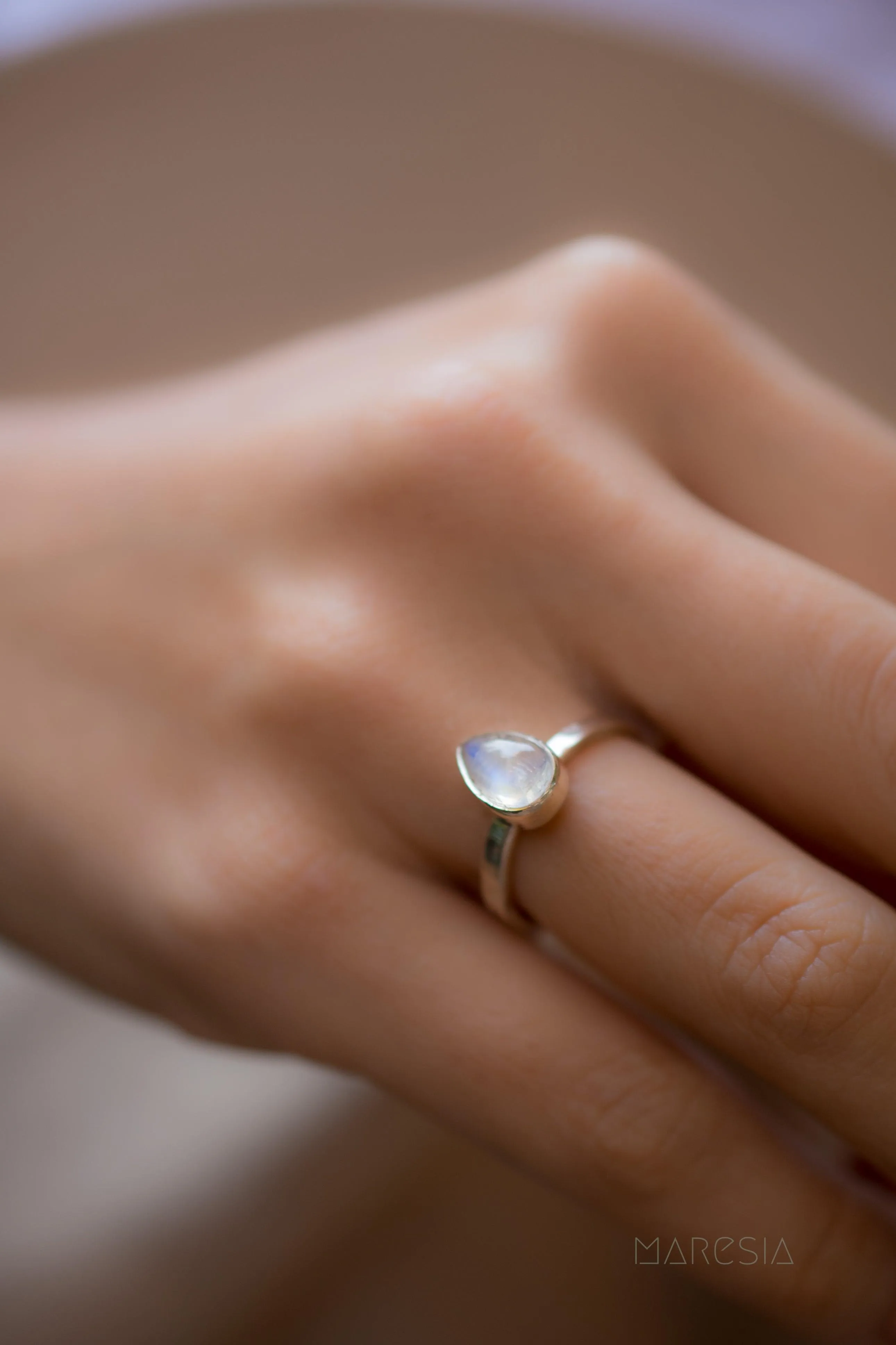 Sterling Silver Rings Moonstone Ring ~Sterling Silver 925 ~ MR206