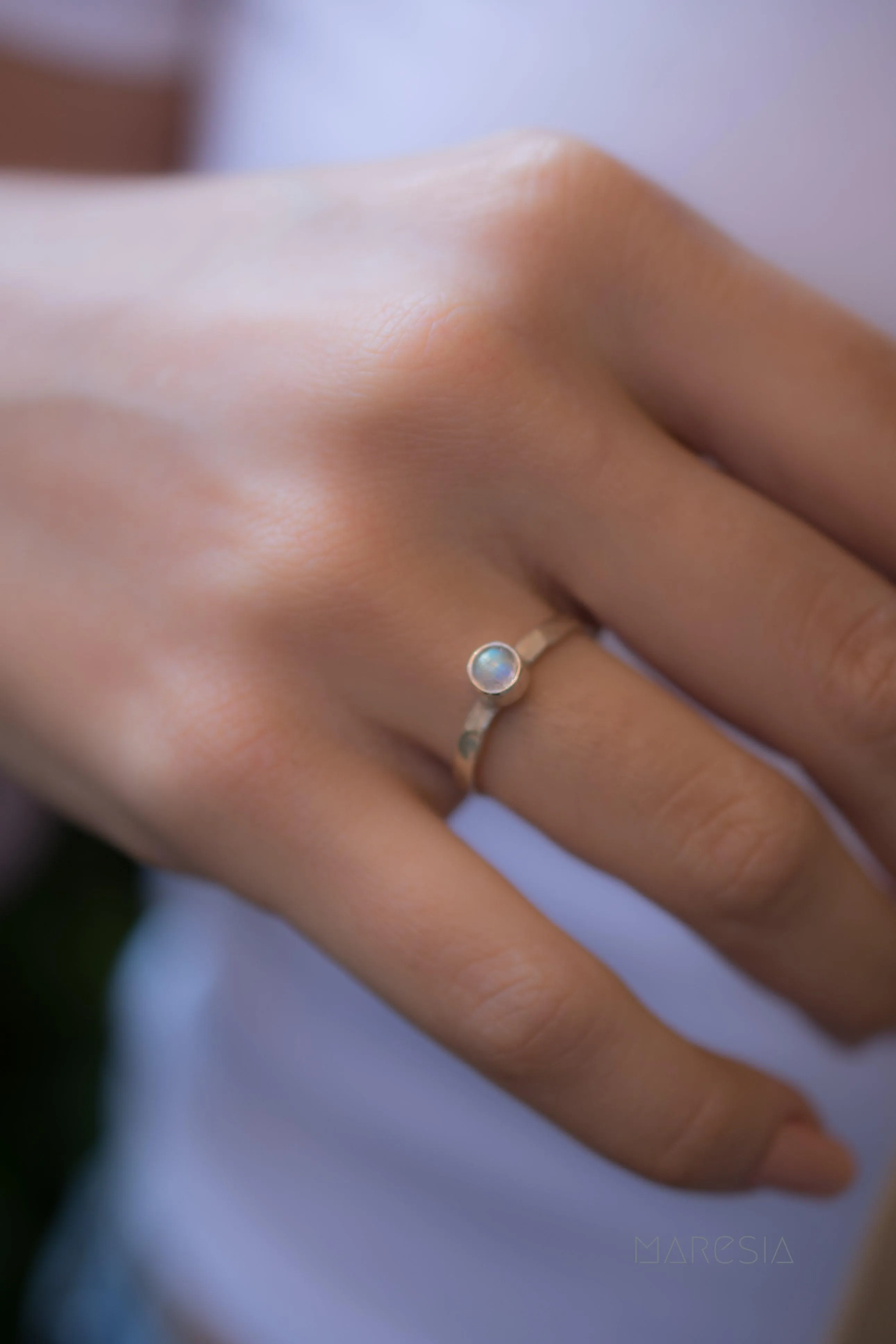 Sterling Silver Rings Moonstone Ring~ Sterling Silver 925 ~ MR207