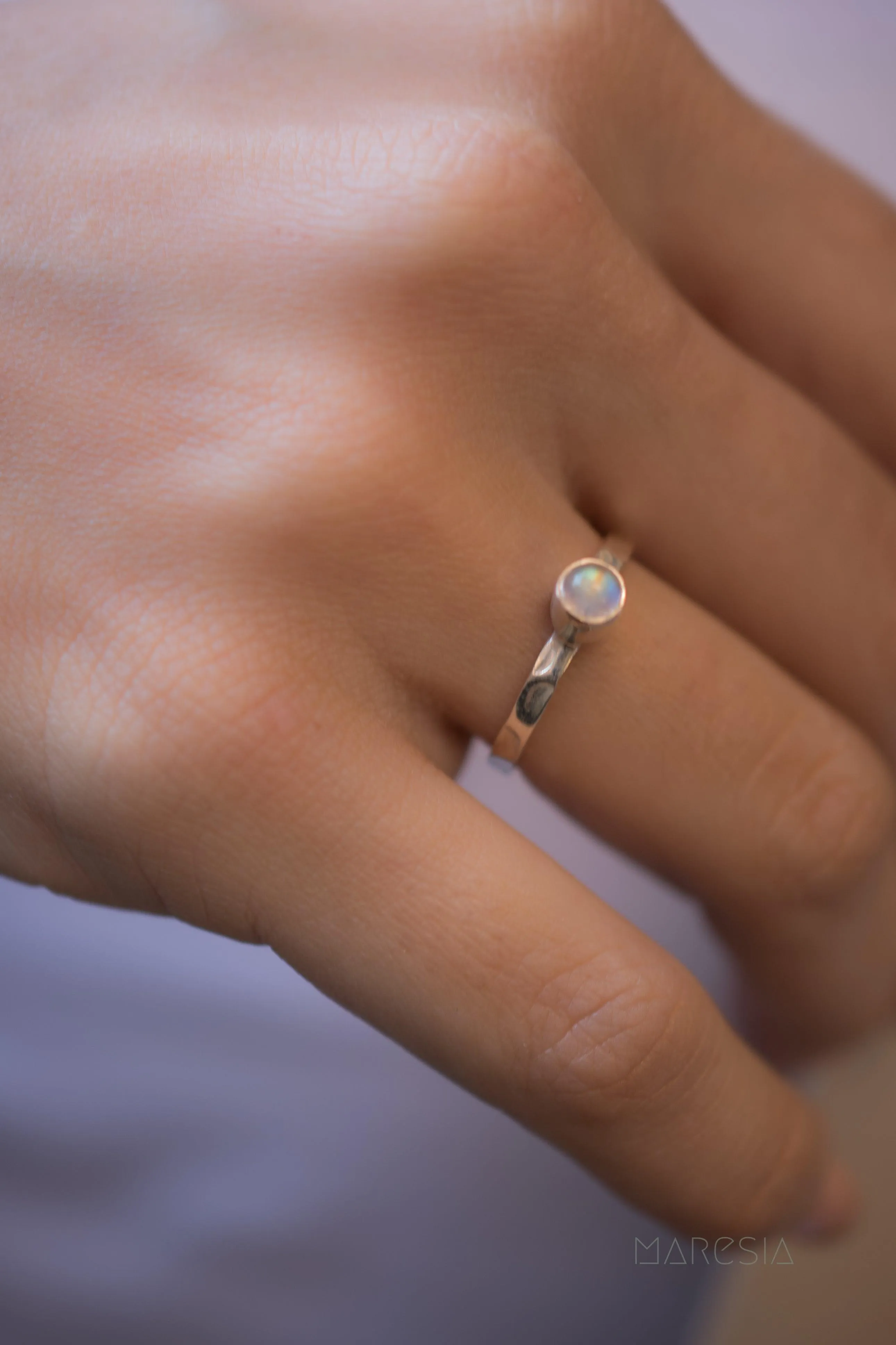 Sterling Silver Rings Moonstone Ring~ Sterling Silver 925 ~ MR207