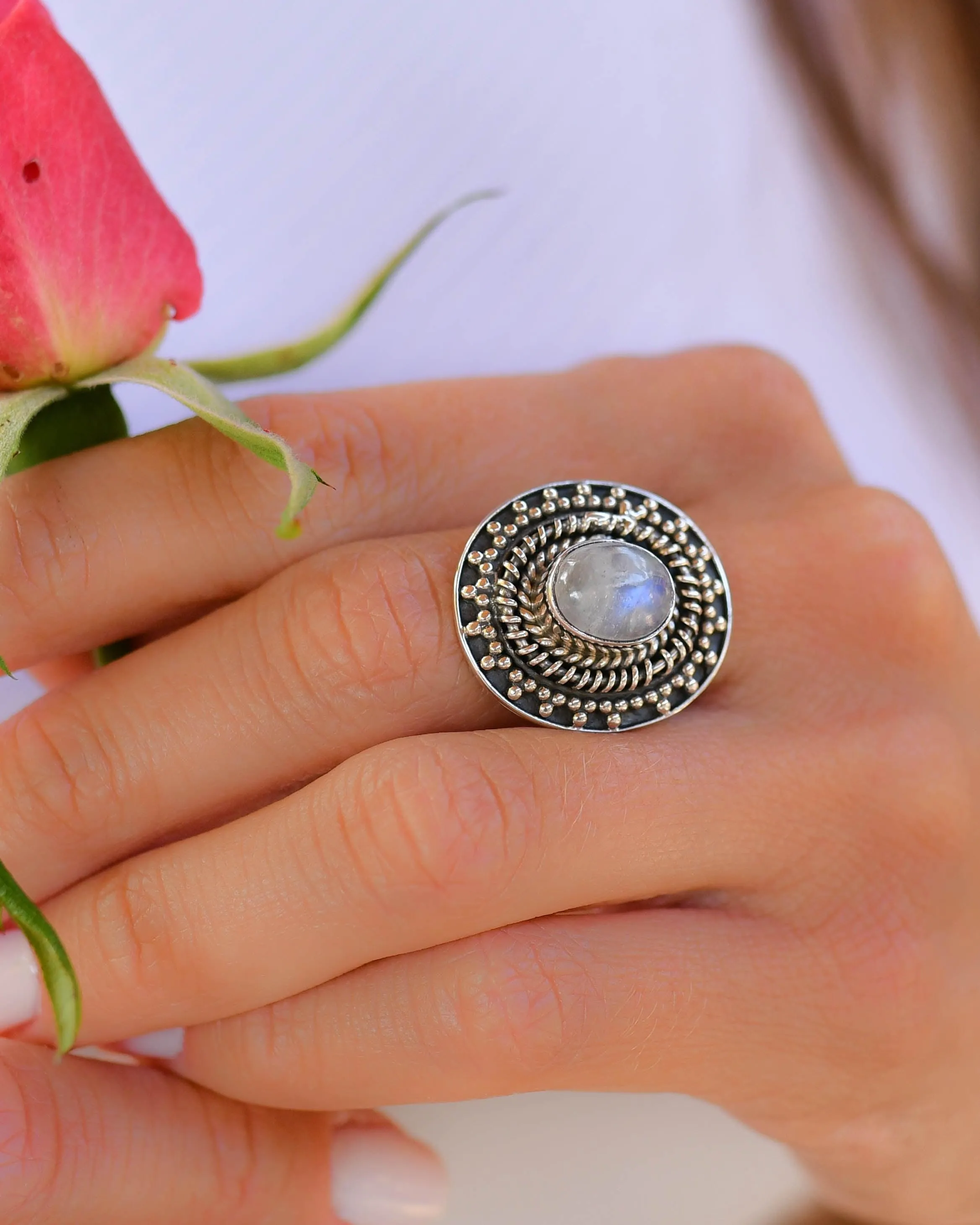Sterling Silver Rings Moonstone Ring ~Sterling Silver 925 ~ MR220