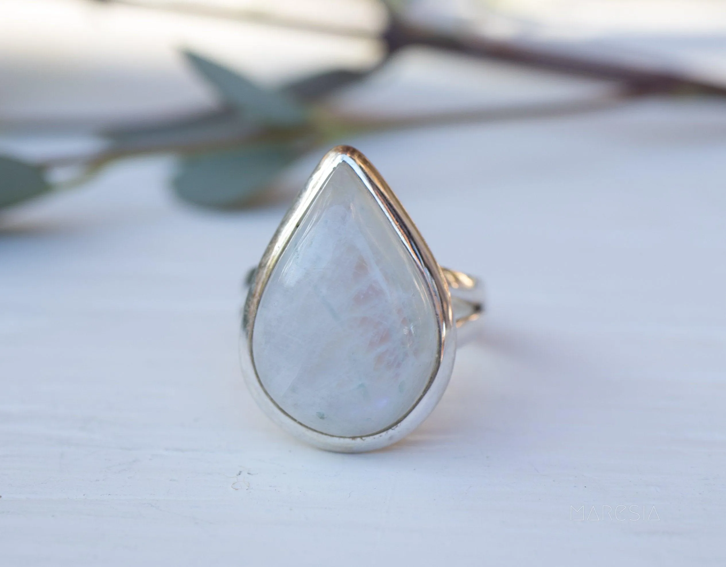 Sterling Silver Rings Moonstone Ring ~ Sterling Silver 925 ~MR273